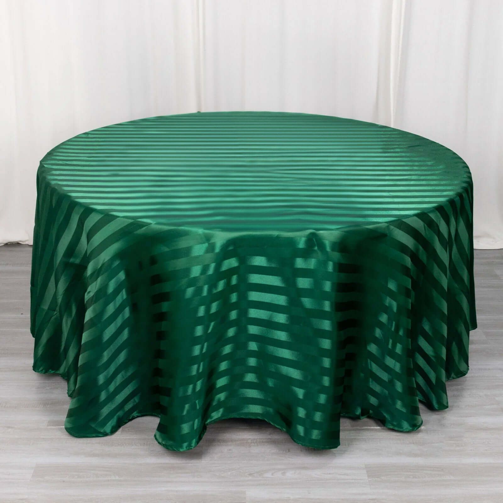 Exclusive Satin Round Tablecloth - 120" Dia, Hunter Emerald Green, Silky & Seamless