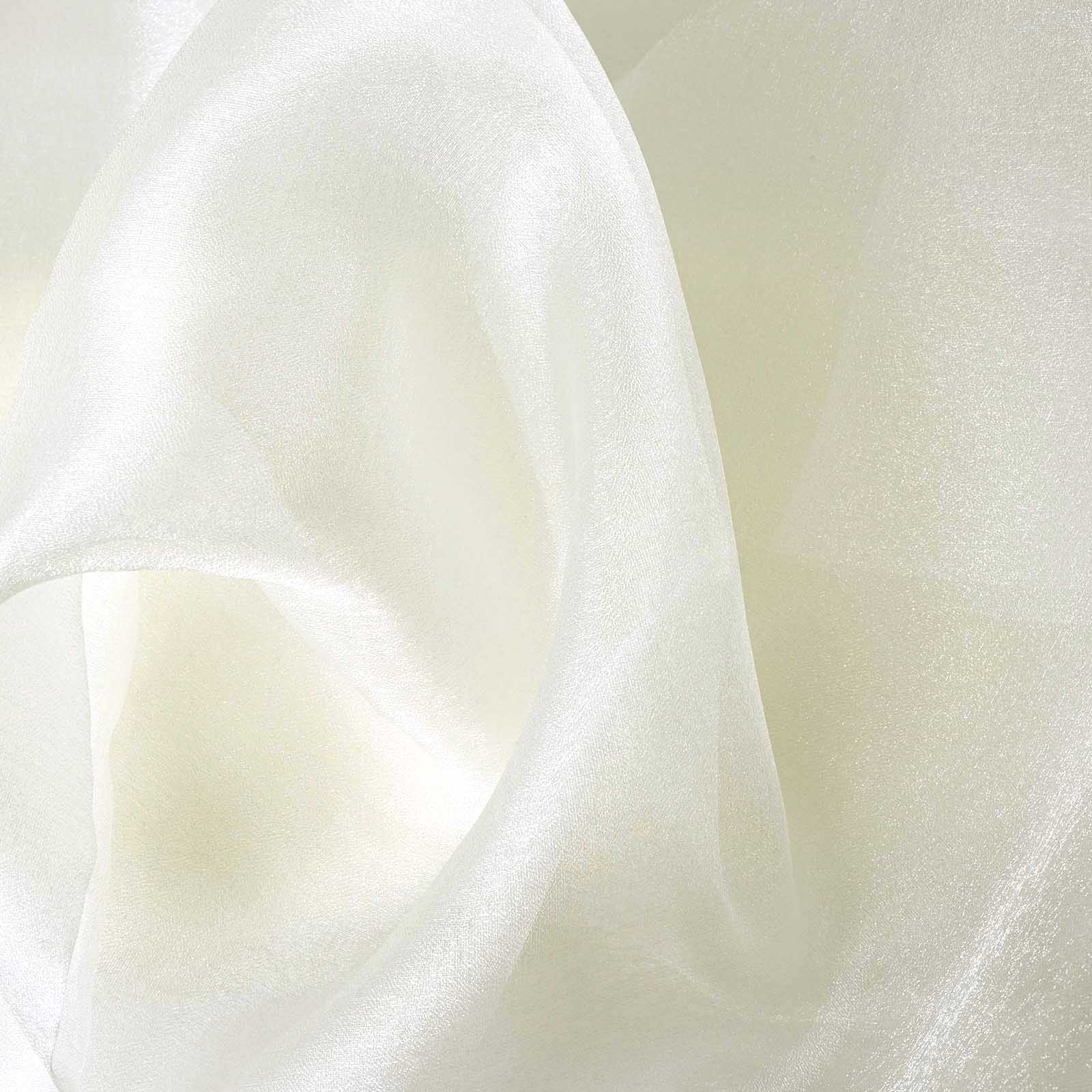 12-Foot Wide by 10-Yard Long Ivory High-Quality Sheer Chiffon Fabric Bolt for DIY