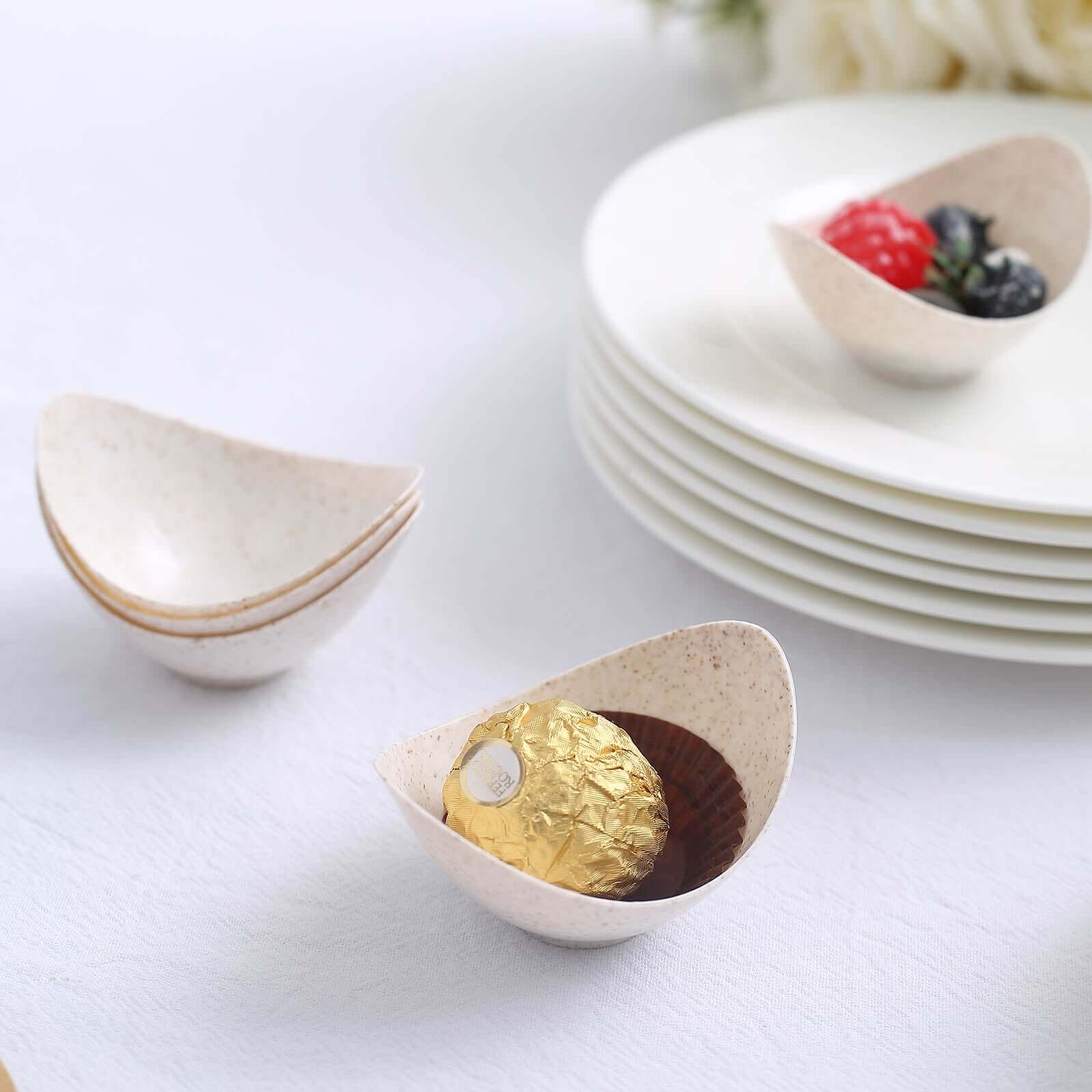 24-Pack Biodegradable Mini Wheat Straw Fiber Dessert Cups - Ideal for Ice Cream