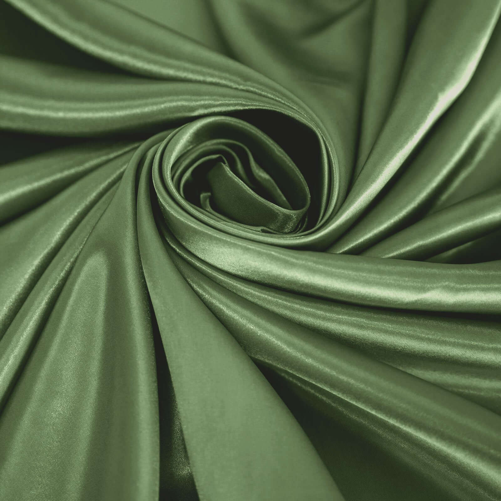 Stylish Seamless Olive Green Satin 120-Inch Round Tablecloth