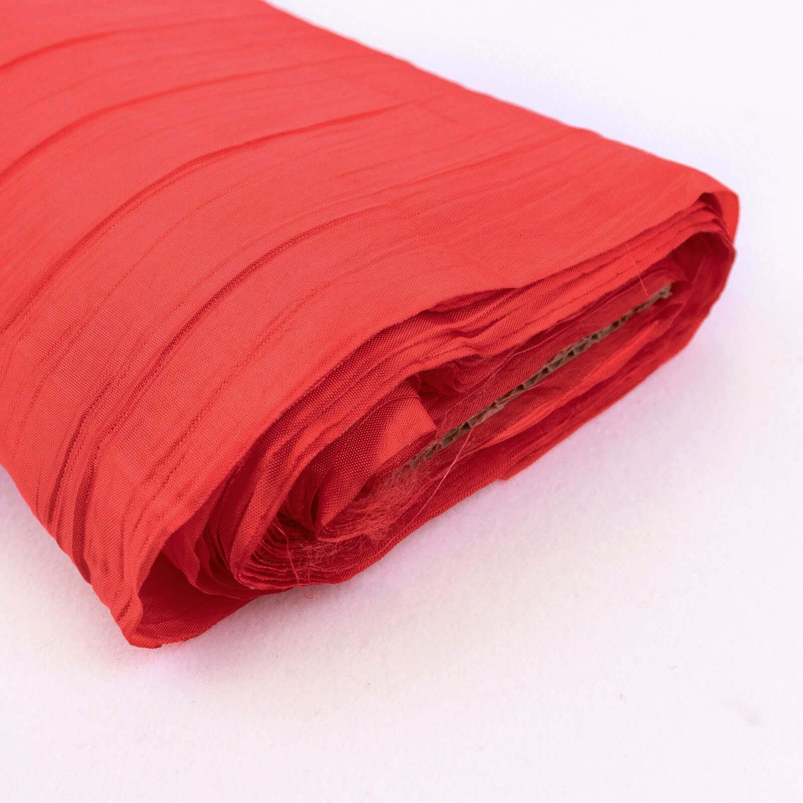 10-Yard Red Accordion Crinkle Taffeta Fabric Bolt, 54 Inches Wide