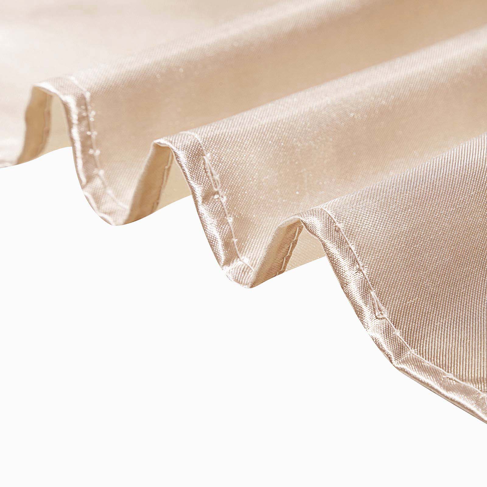 Hot Sale! 5-Piece Set of Beige Satin Chair Sashes with Shiny Finish, 6x106 Inches