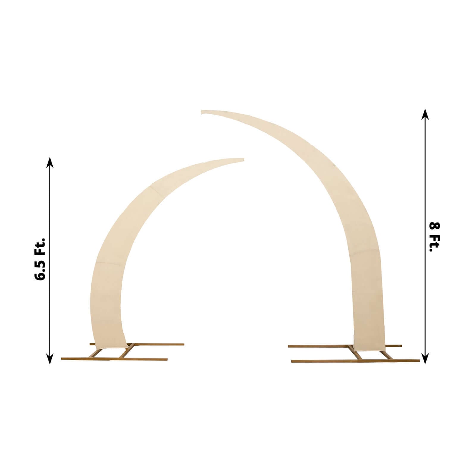 Special Offer! Set of 2 Beige Spandex Wedding Arch Backdrop Covers for 6.5ft & 8ft Stands