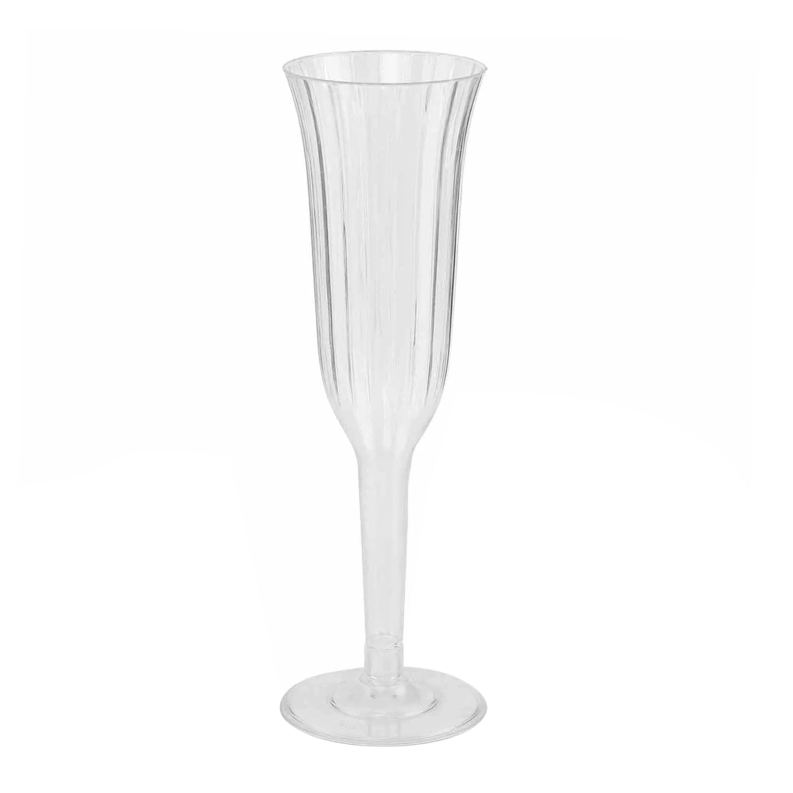 12-Pack Disposable 6oz Clear Flared Plastic Champagne Flutes - Ideal for Special Occasions