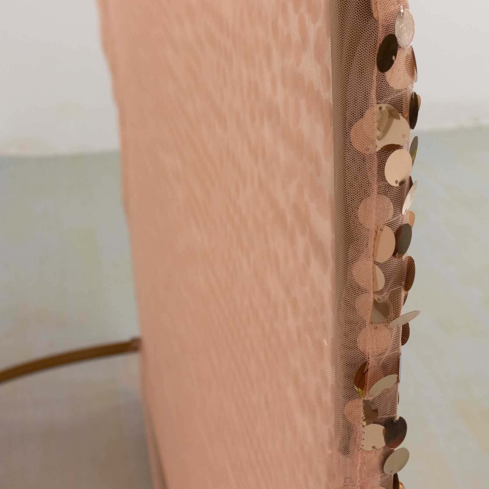 7.5ft Sparkly Rose Gold Sequin Cover for Round Wedding Arch Stand - Perfect Decor!