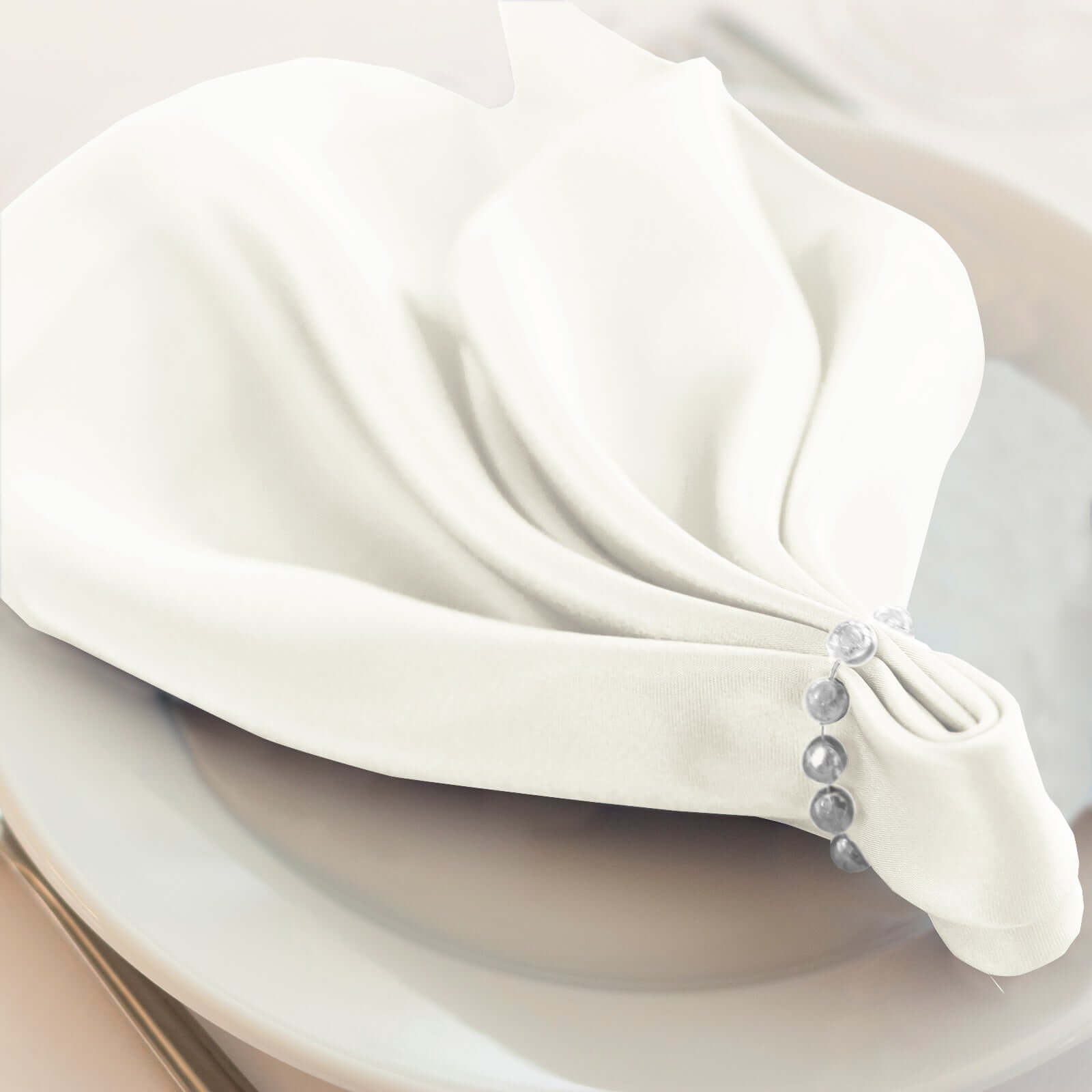 Ivory 20x20 Durable & Reusable Premium Scuba Dinner Napkins - 5 Pack