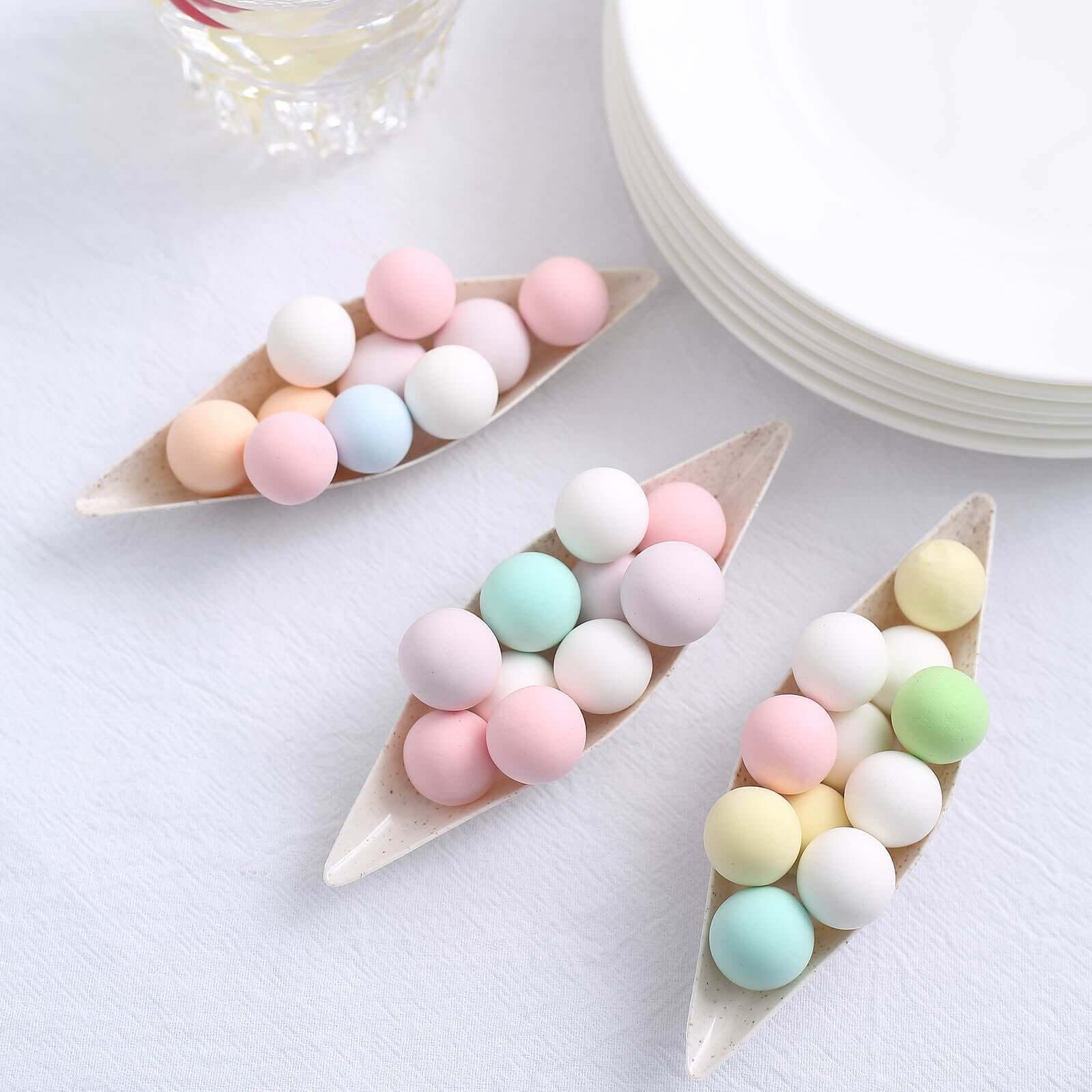 Hot! 24-Pack Biodegradable Mini Wheat Straw Fiber Boat-Shaped Snack Plates for Desserts