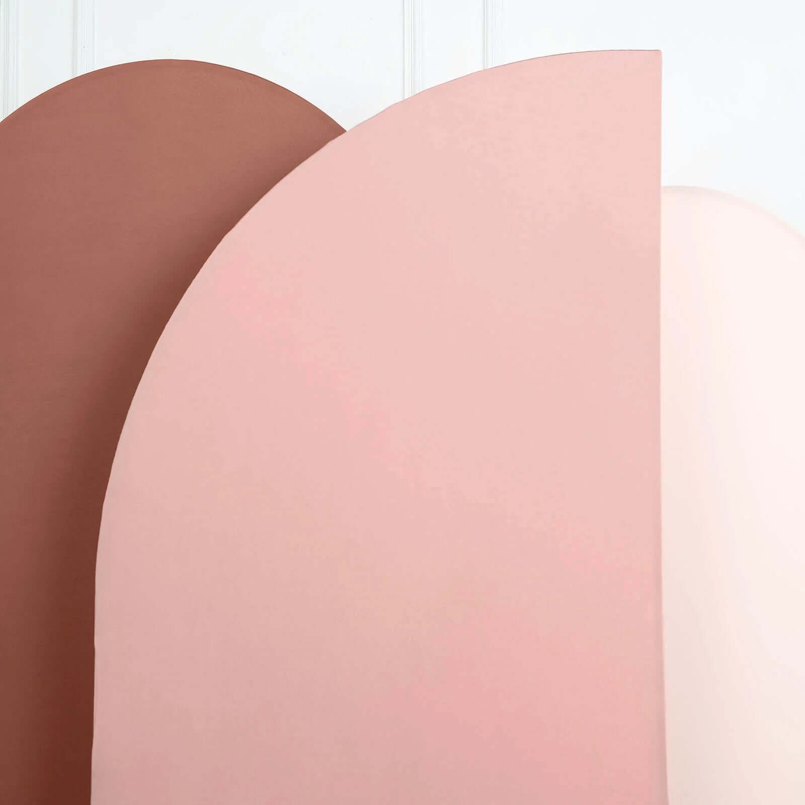 Custom-Fitted 7ft Matte Dusty Rose Spandex Half Moon Chiara Wedding Arch Backdrop Stand Cover - Exclusive Offer