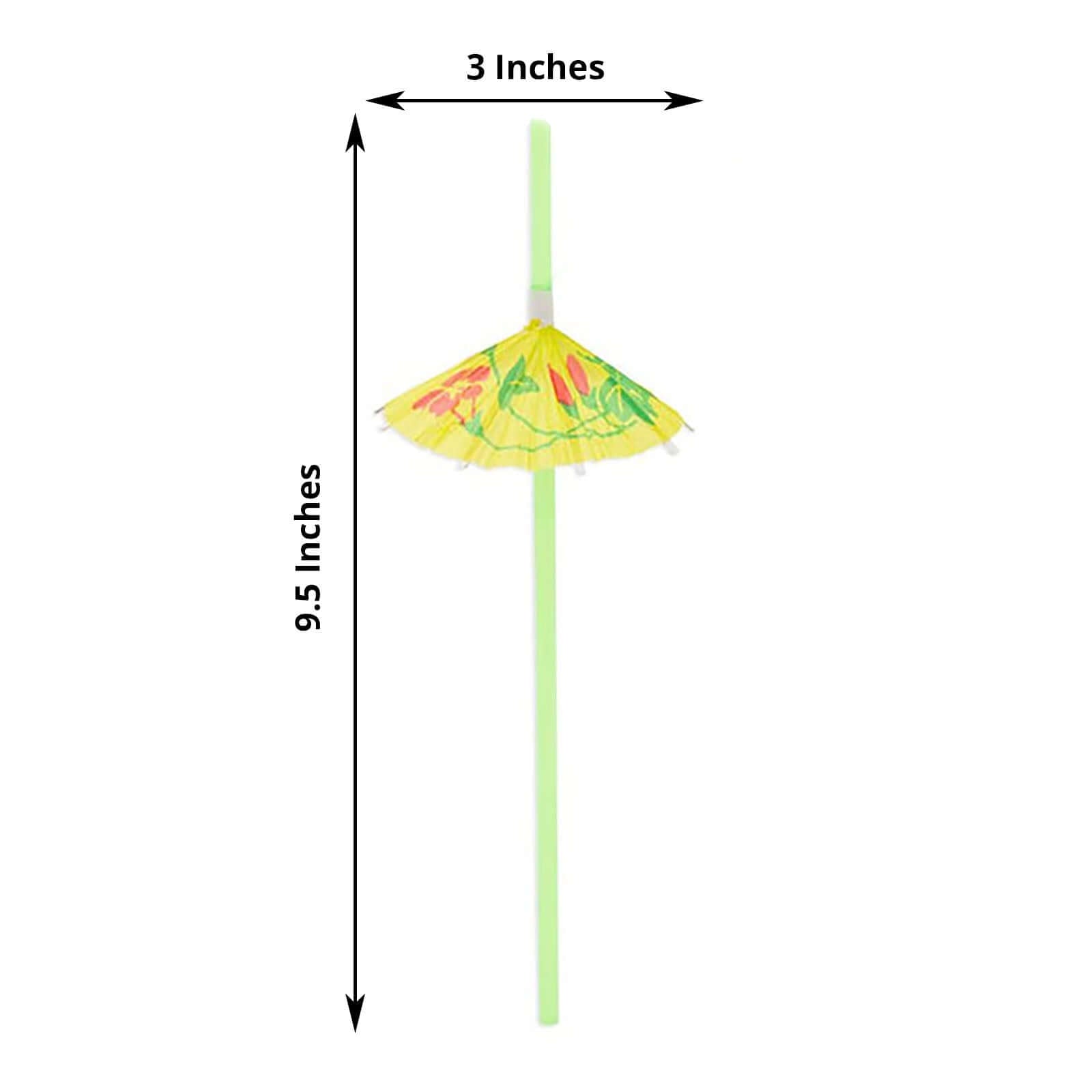 50-Pack Multi-Colored Disposable Umbrella Straws - Perfect for Tropical Parties