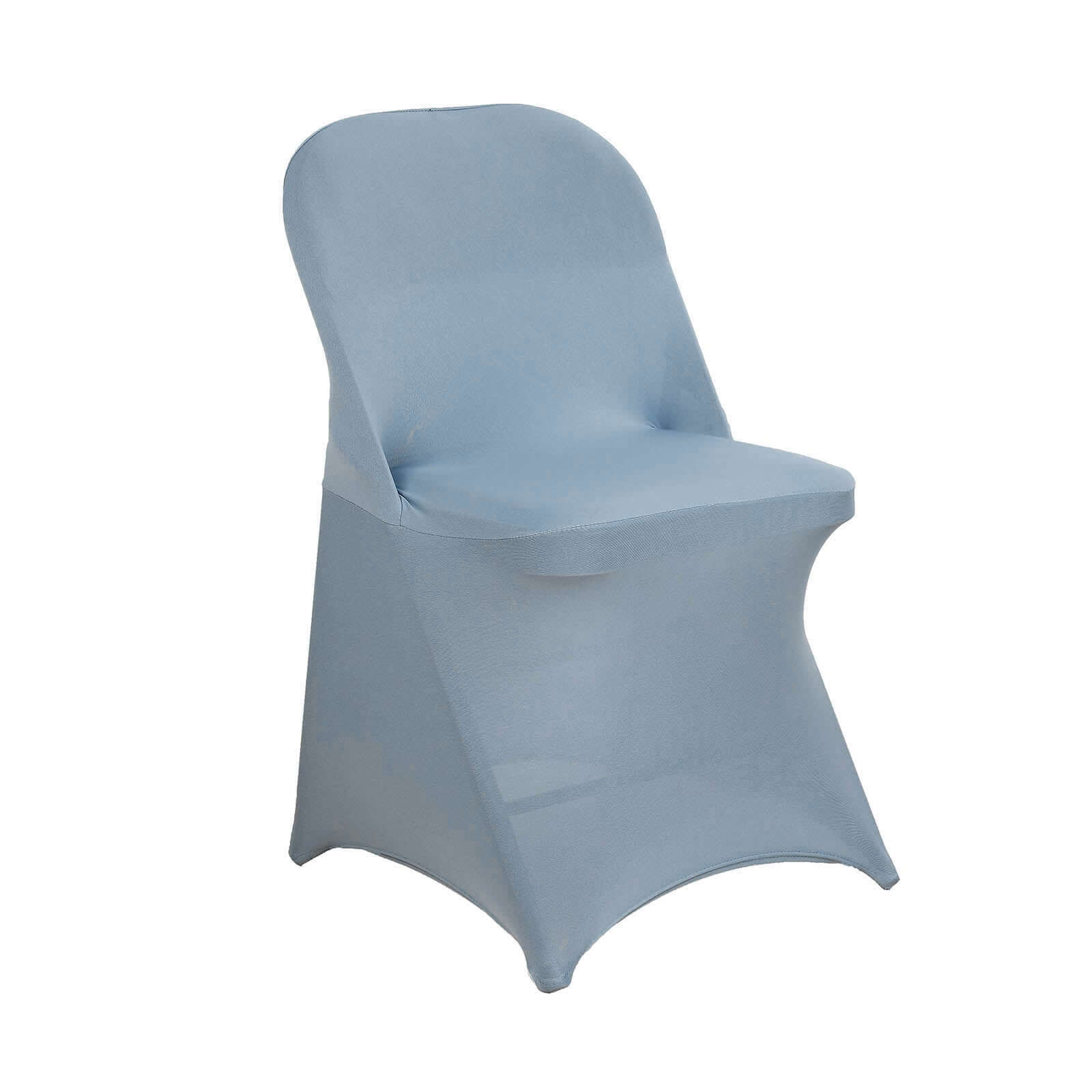 Reusable Dusty Blue Stretch Spandex Chair Cover for Folding Chairs - 160GSM Wrinkle-Resistant Slipcover