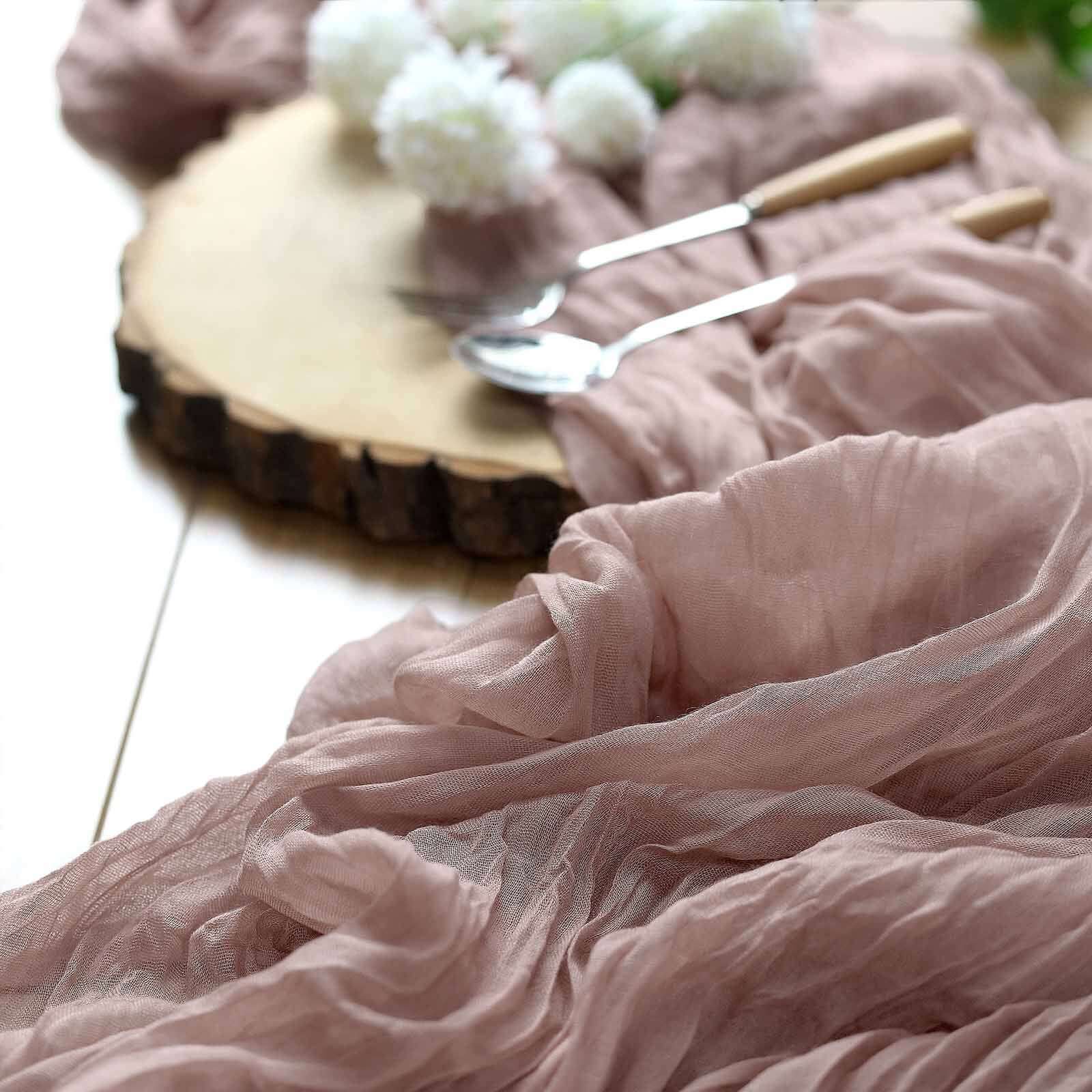 Get This Rustic Boho Style 10ft Dusty Rose Gauze Cheesecloth Table Runner