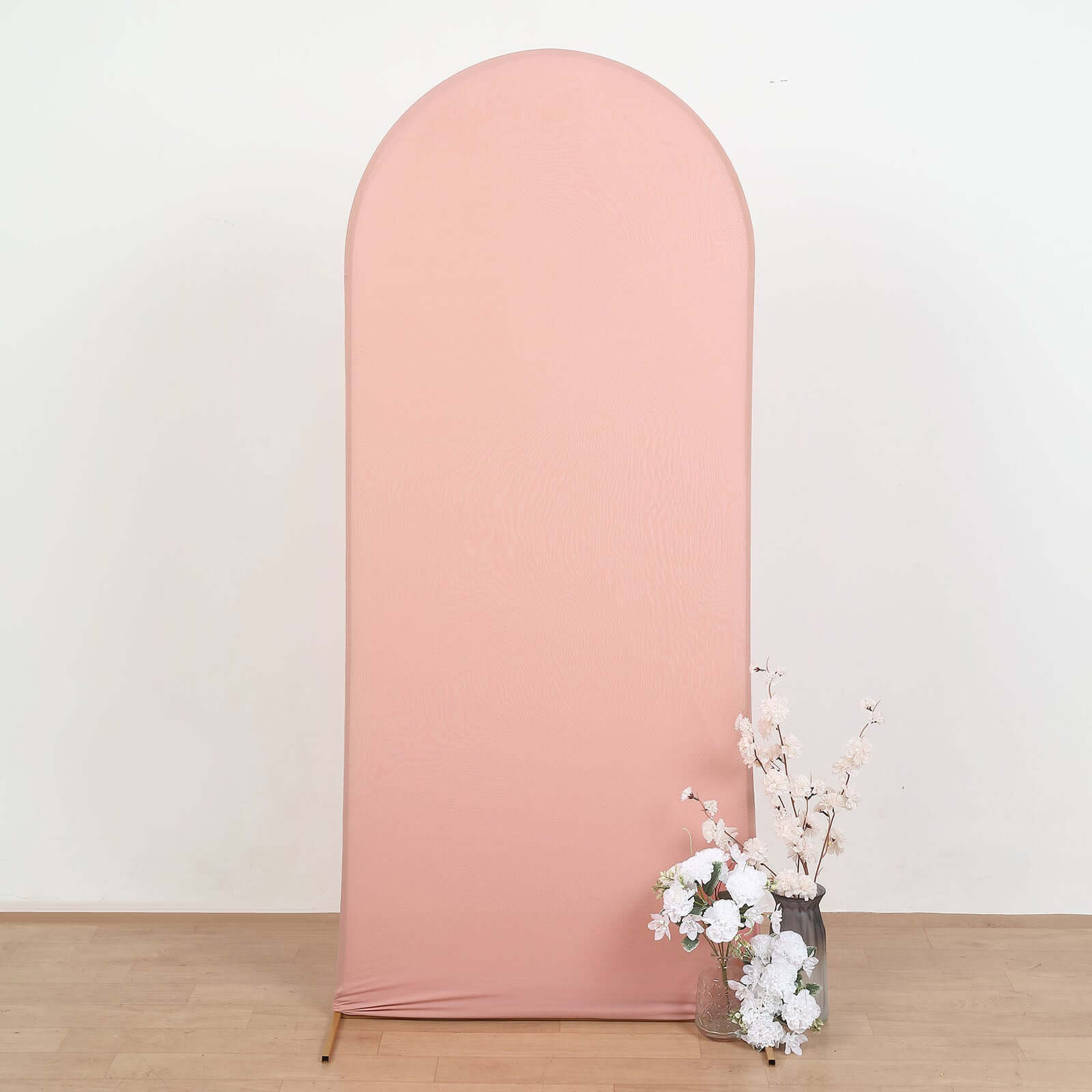 Hot Sale! 6ft Double - sided Dusty Rose Spandex Wedding Arch Backdrop Stand Cover