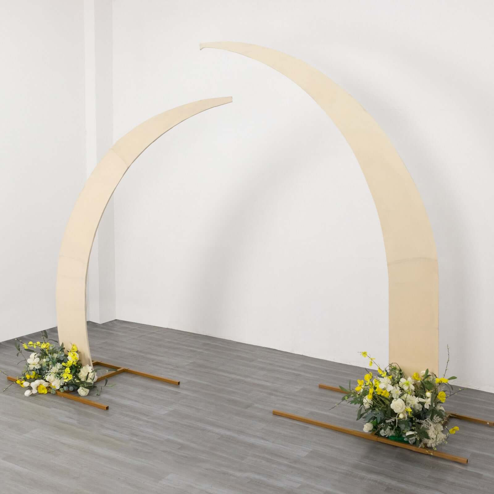 Special Offer! Set of 2 Beige Spandex Wedding Arch Backdrop Covers for 6.5ft & 8ft Stands