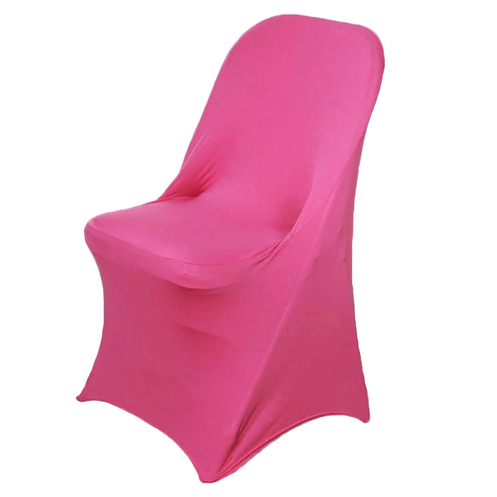 Reusable & Wrinkle-Resistant 160GSM Fuchsia Stretch Spandex Slipcover for Folding Chairs