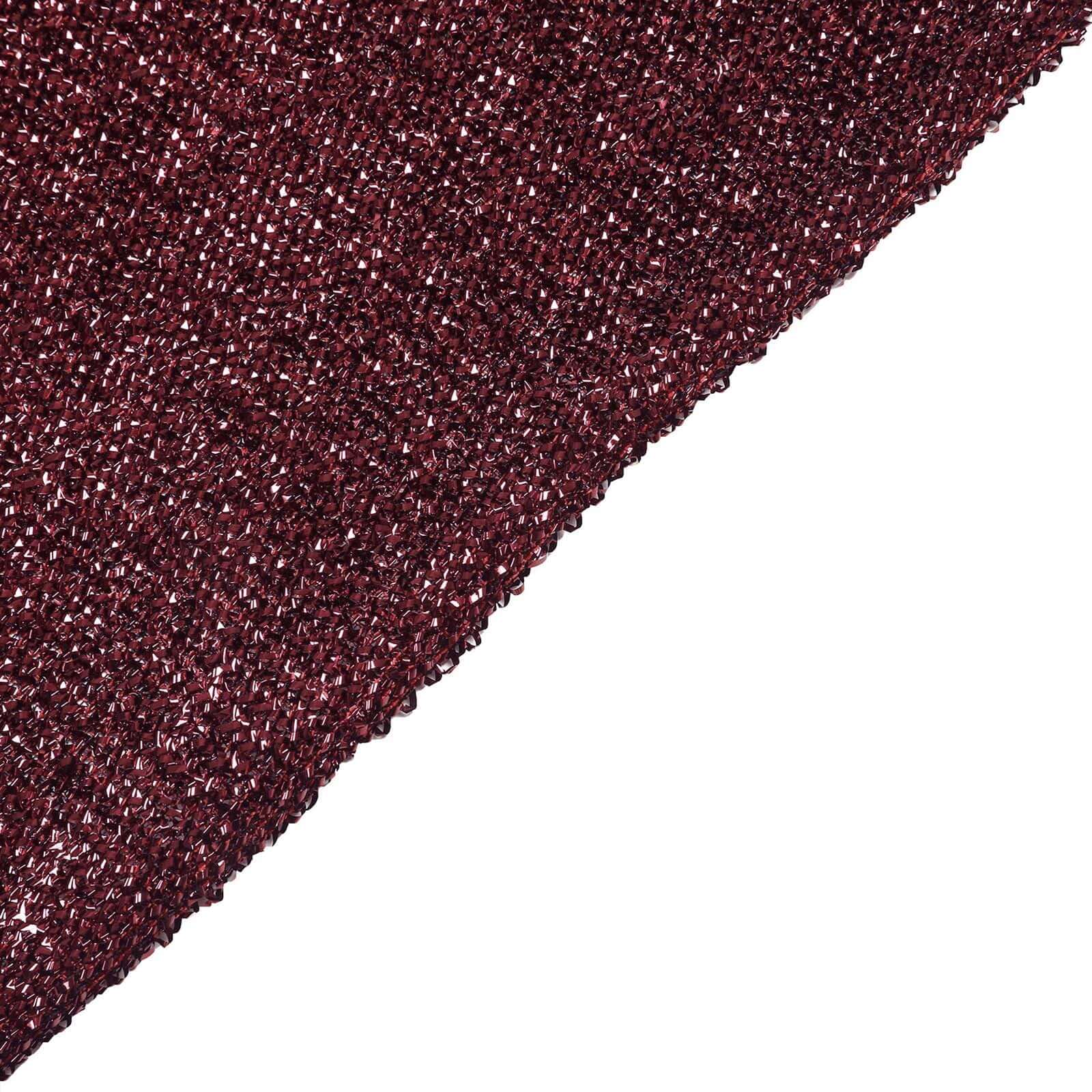 Get This 8ft x 7ft Burgundy Double - Sided Metallic Shimmer Tinsel Spandex Hexagon Wedding Arbor Cover Now!