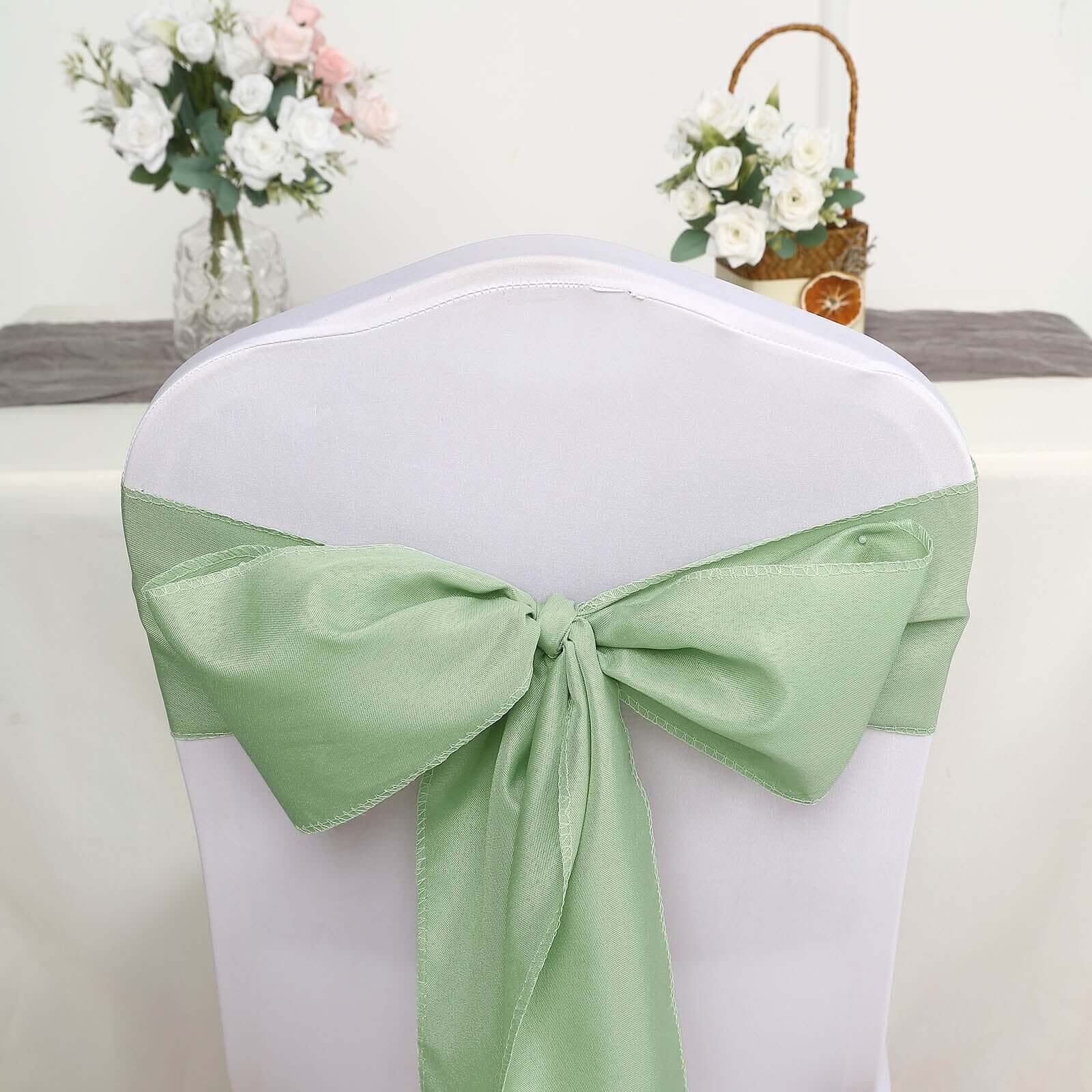 Hot Deal! 5-Pack Sage Green Polyester Chair Sashes 6x108