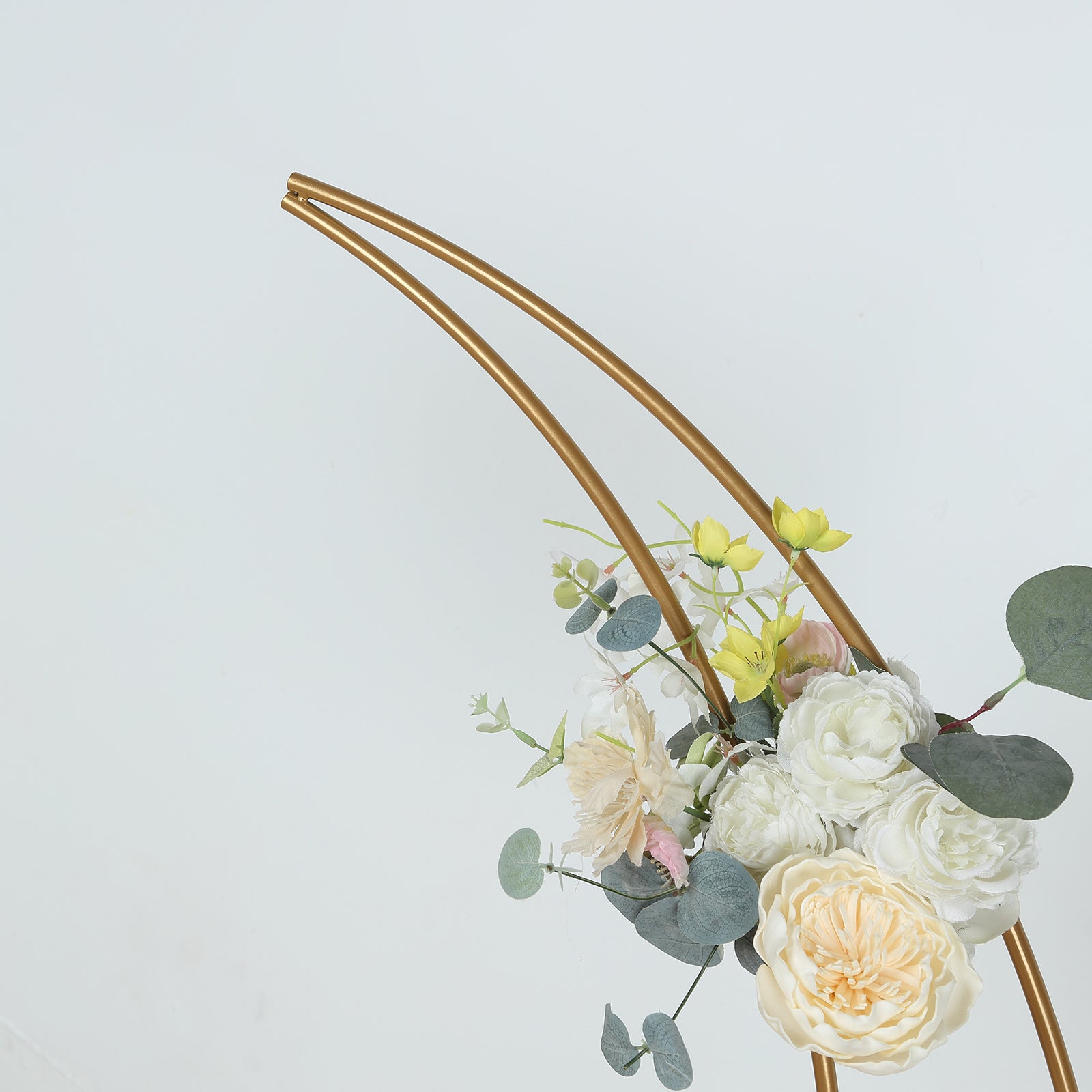 4ft Gold Metal Half Crescent Moon Wedding Arbor - Ideal Table Top Centerpiece
