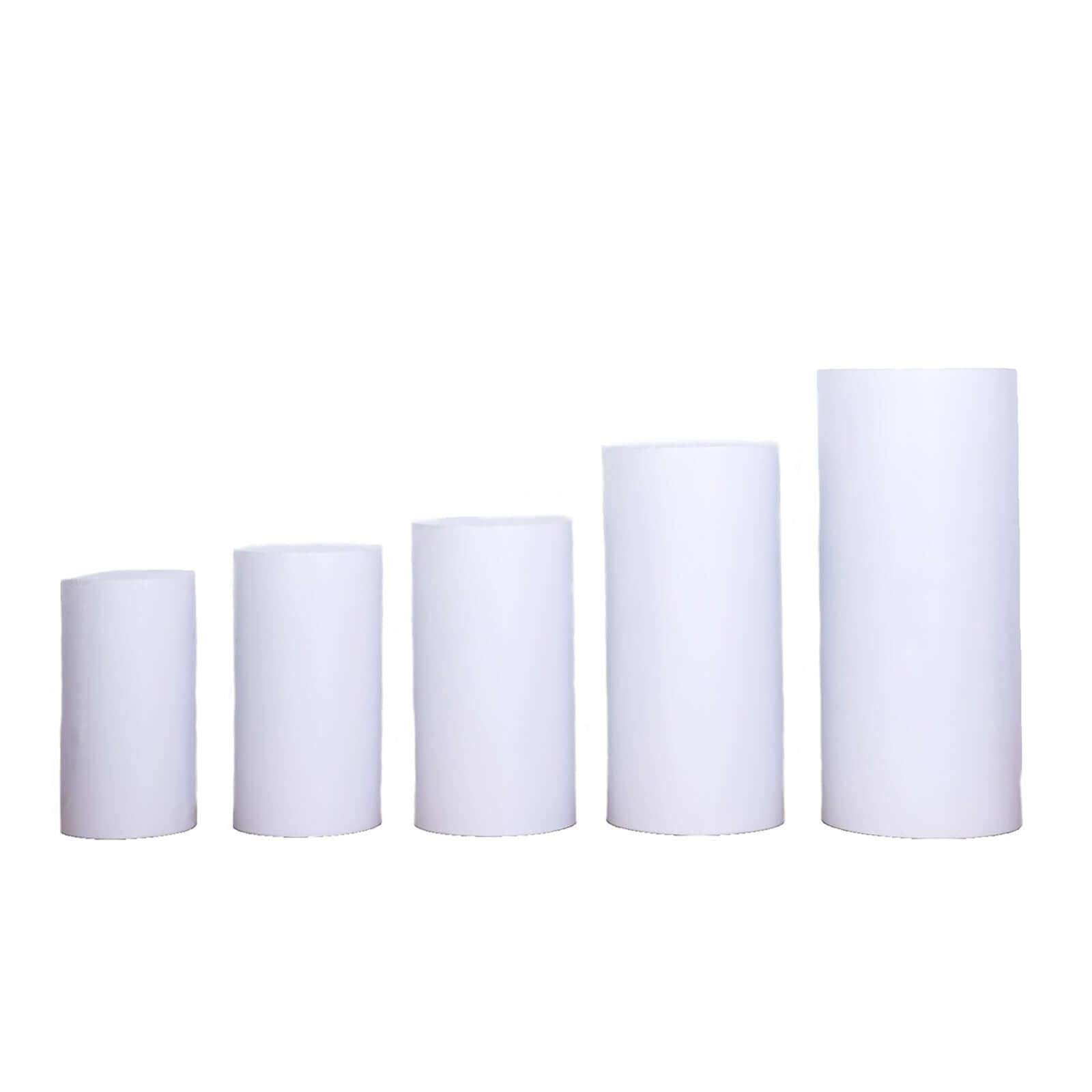 Special Offer! Set of 5 White Metal Round Cylinder Pillar Prop Stands for Wedding Aisle Display