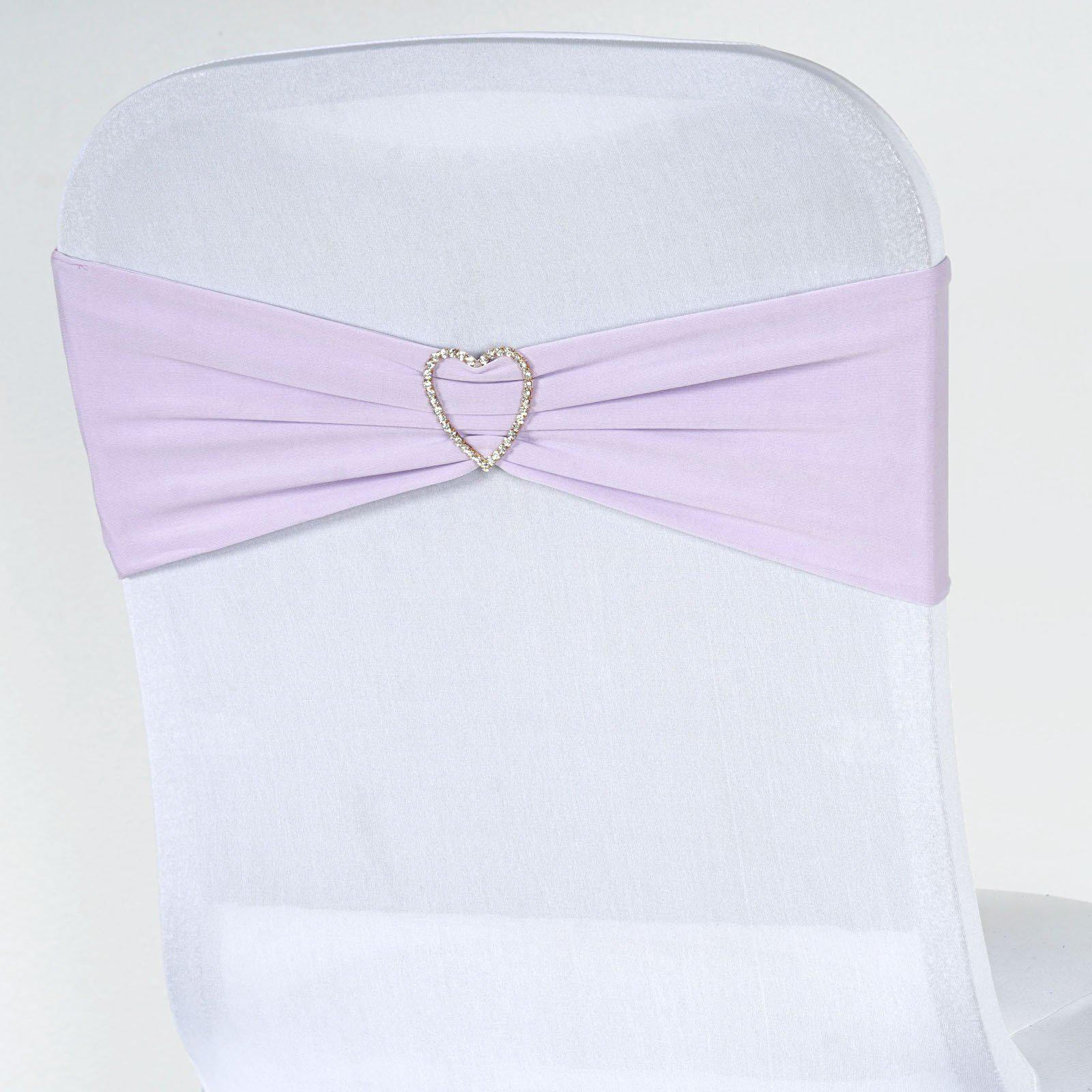 Special Offer! 5-Pack Stretchable Spandex Chair Sashes in Lavender Lilac, 5x12 for Weddings and Parties