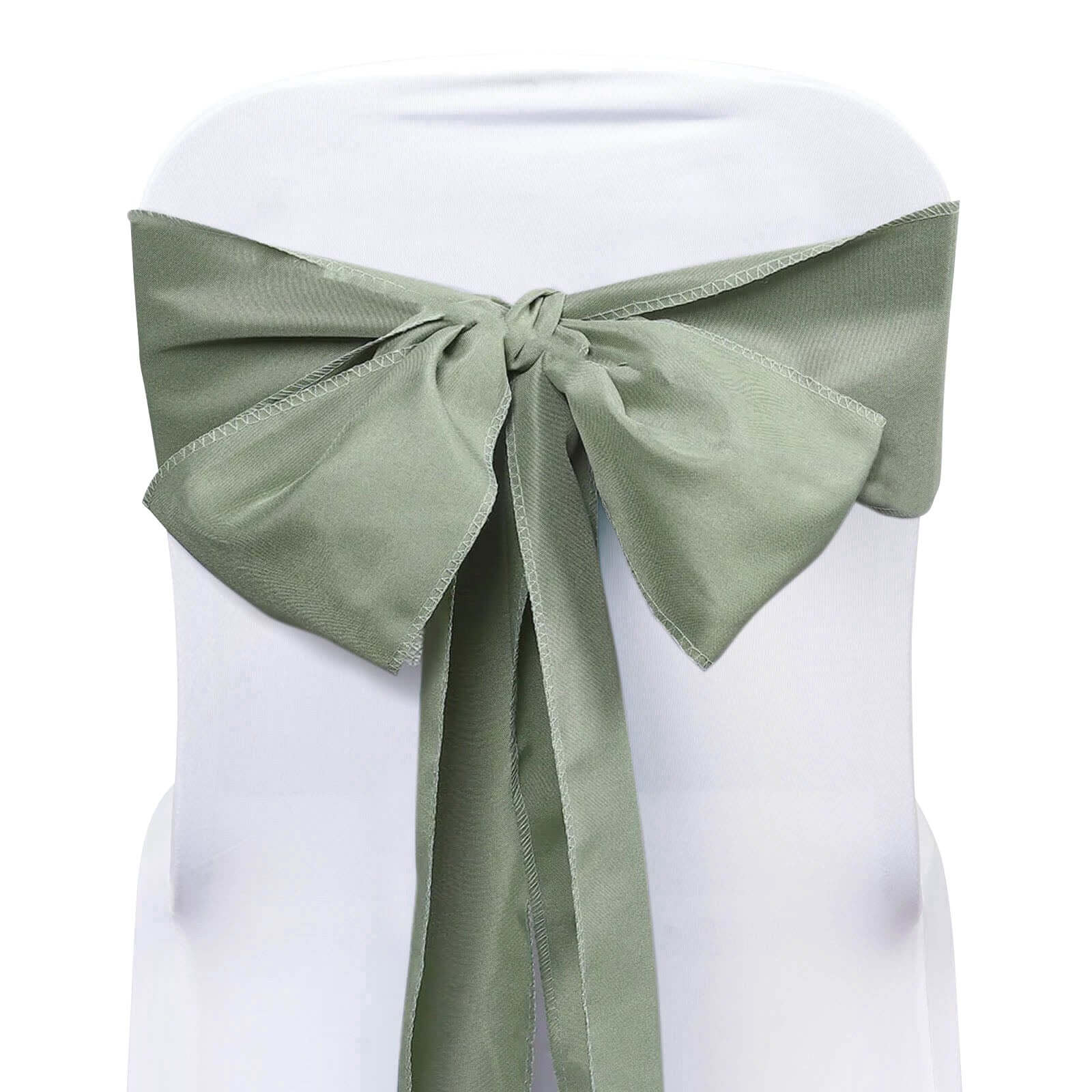 5-Pack Dusty Sage Green Polyester Chair Sashes - Perfect for Events!