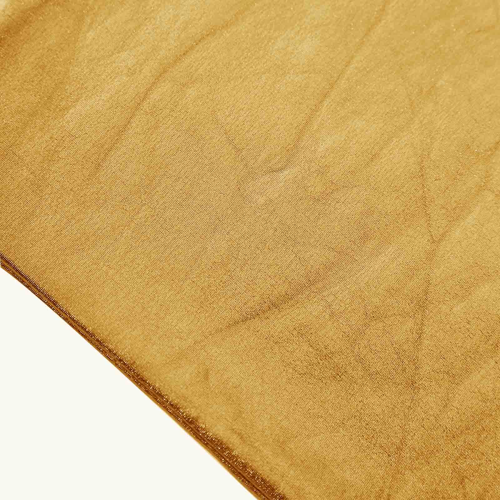 4-Piece Gold Metallic Spandex Wedding Arch Covers for Round Top Backdrops - 4ft to 7ft Sizes