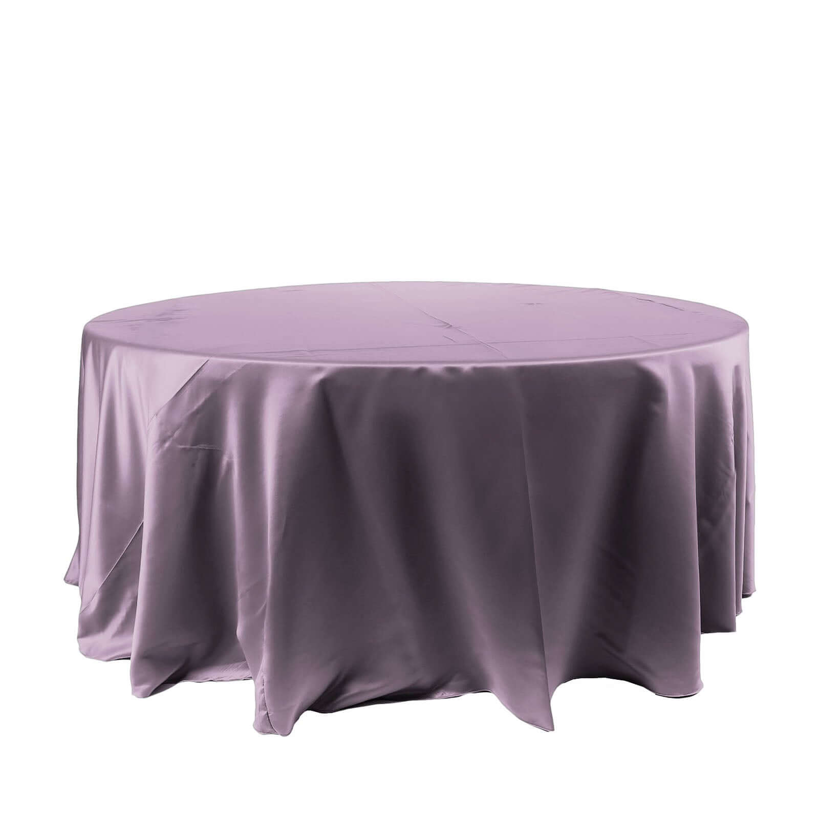 Stylish Seamless Satin Round Tablecloth in Violet Amethyst - 120 Inch for Various Events