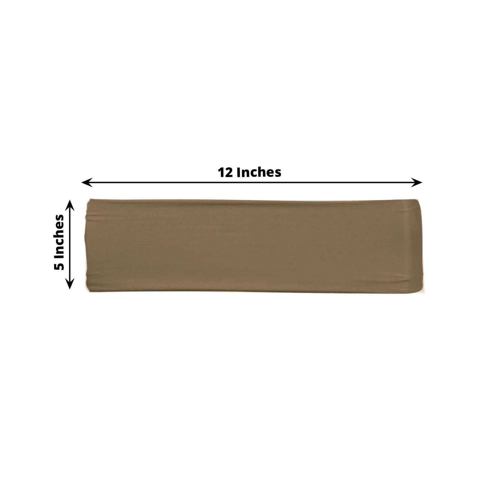 5-Pack Taupe Stretch Spandex Chair Sashes - Heavy Duty & Fitted