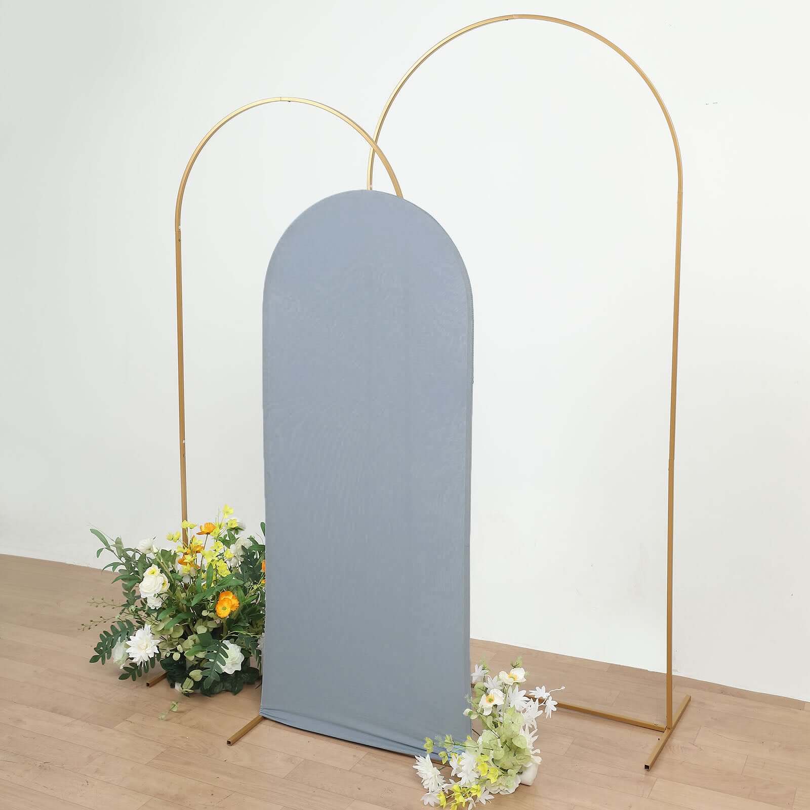 Hot! 5ft Dusty Blue Spandex Fitted Cover for Round Top Wedding Arch
