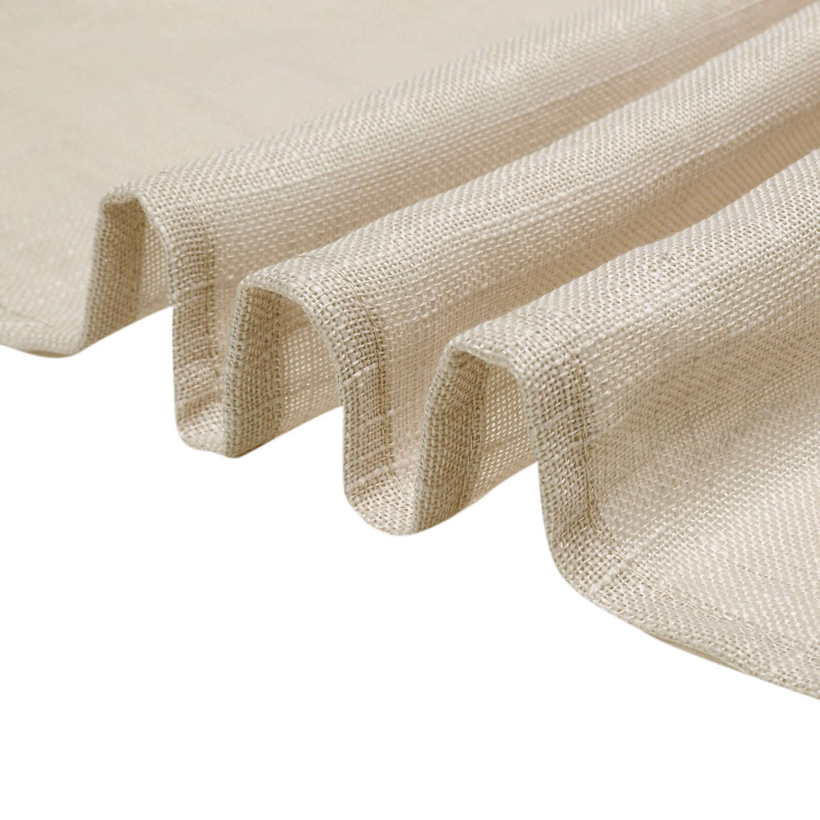 5-Pack Durable Wrinkle-Resistant Beige Faux Linen Chair Sashes for Events