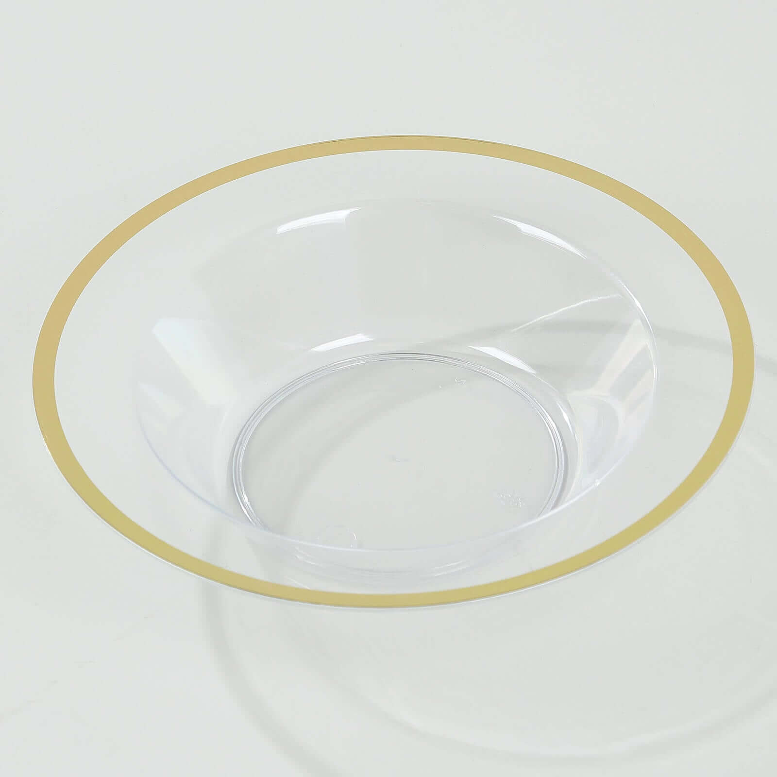 Hot Deal! 20-Pack Disposable 12oz Clear Plastic Dessert & Salad Bowls with Gold Rim