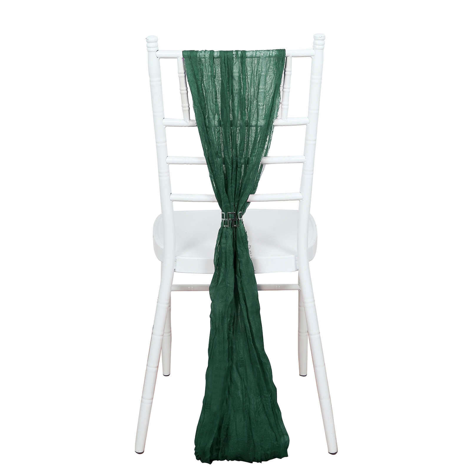 5-Pack Hunter Emerald Green Cheesecloth Chair Sashes - Ideal Boho Decor