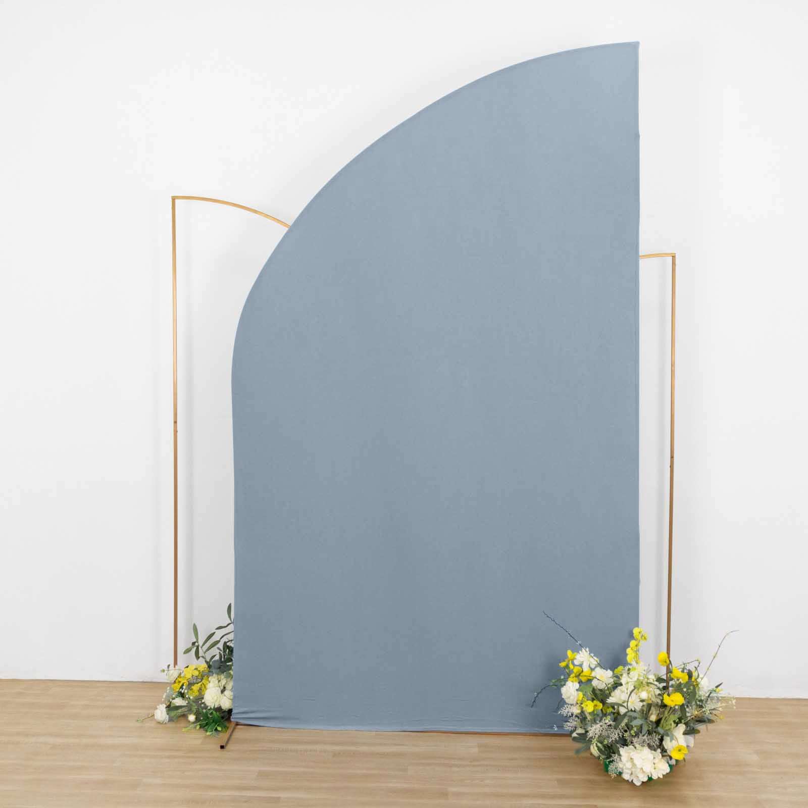 8ft Dusty Blue Spandex Wedding Arch Cover - Ideal for Half Moon Stand