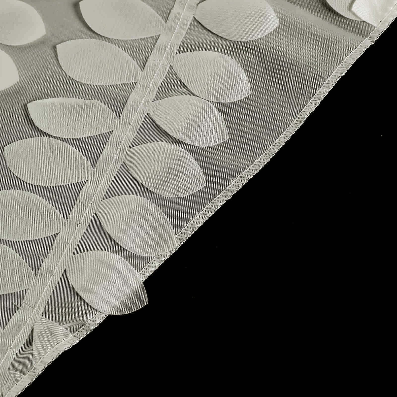 Hot Sale! Ivory Taffeta 120-Inch Round Tablecloth with 3D Leaf Petal Design