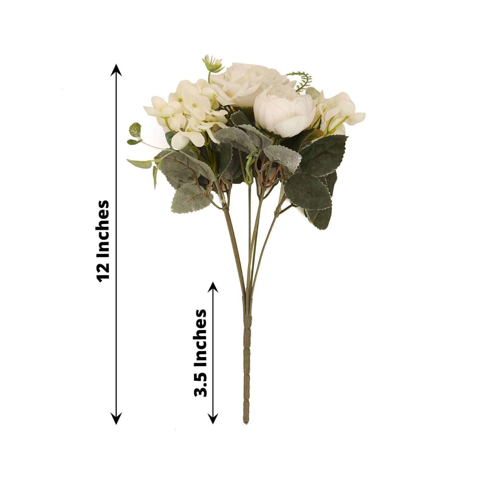 Hot Sale! 2 Pack of Ivory Silk Artificial Rose & Peony Floral Arrangements for Weddings and Home Decor