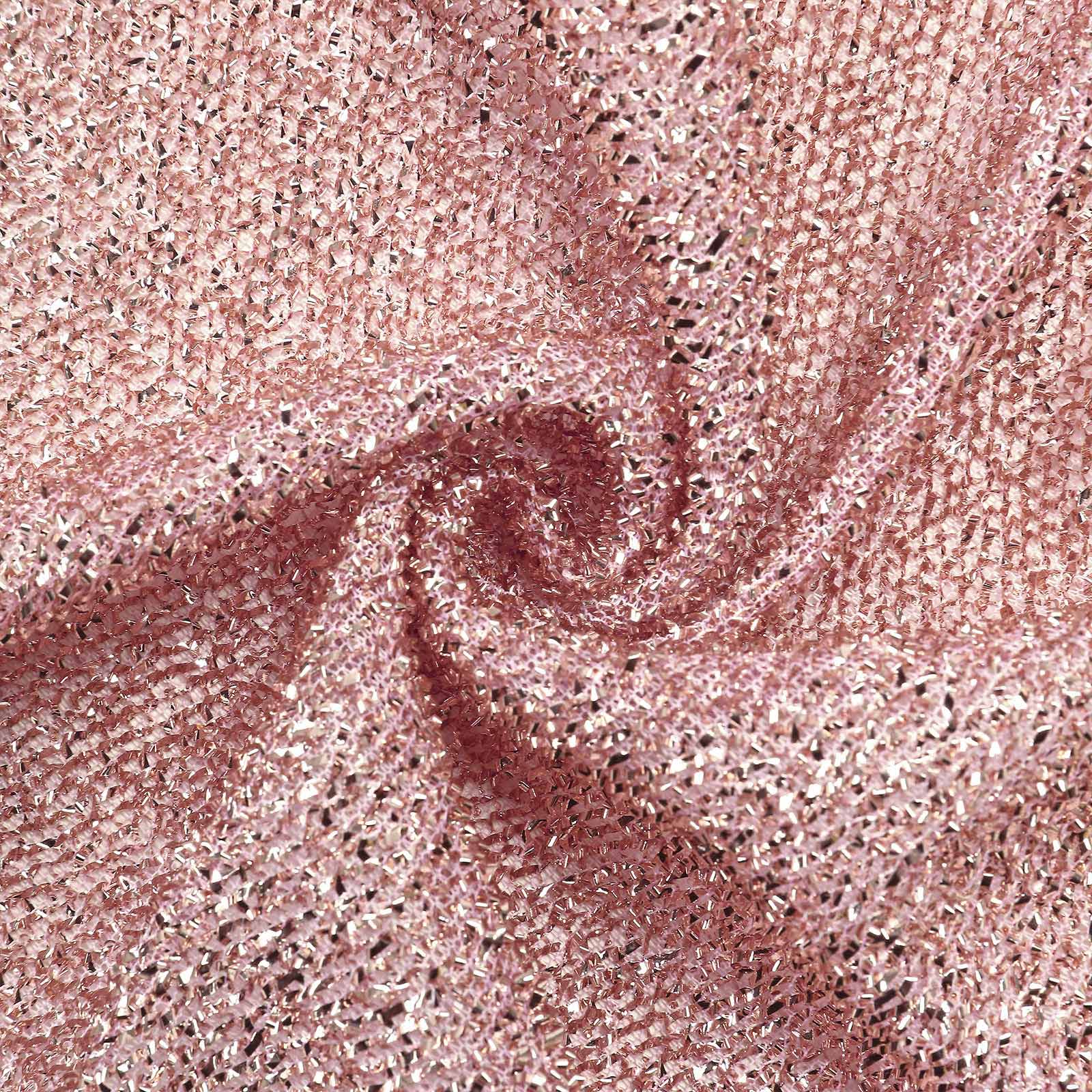 7.5ft Double-Sided Rose Gold Metallic Shimmer Tinsel Spandex Wedding Arch Cover
