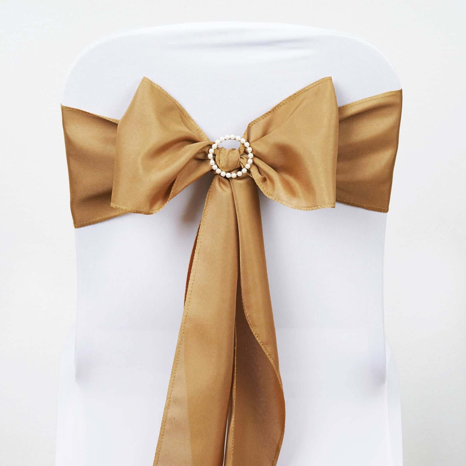 5 - Piece Gold Polyester Chair Sashes for Elegant Special Occasions