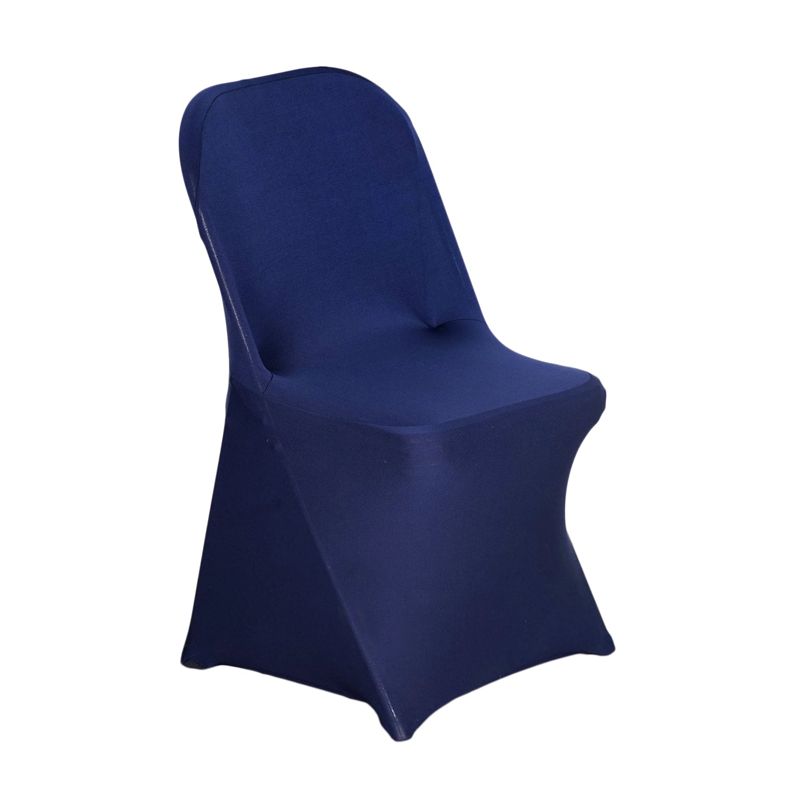 10-Piece Navy Blue Stretch Spandex Slipcovers for Folding Chairs - Durable 160GSM