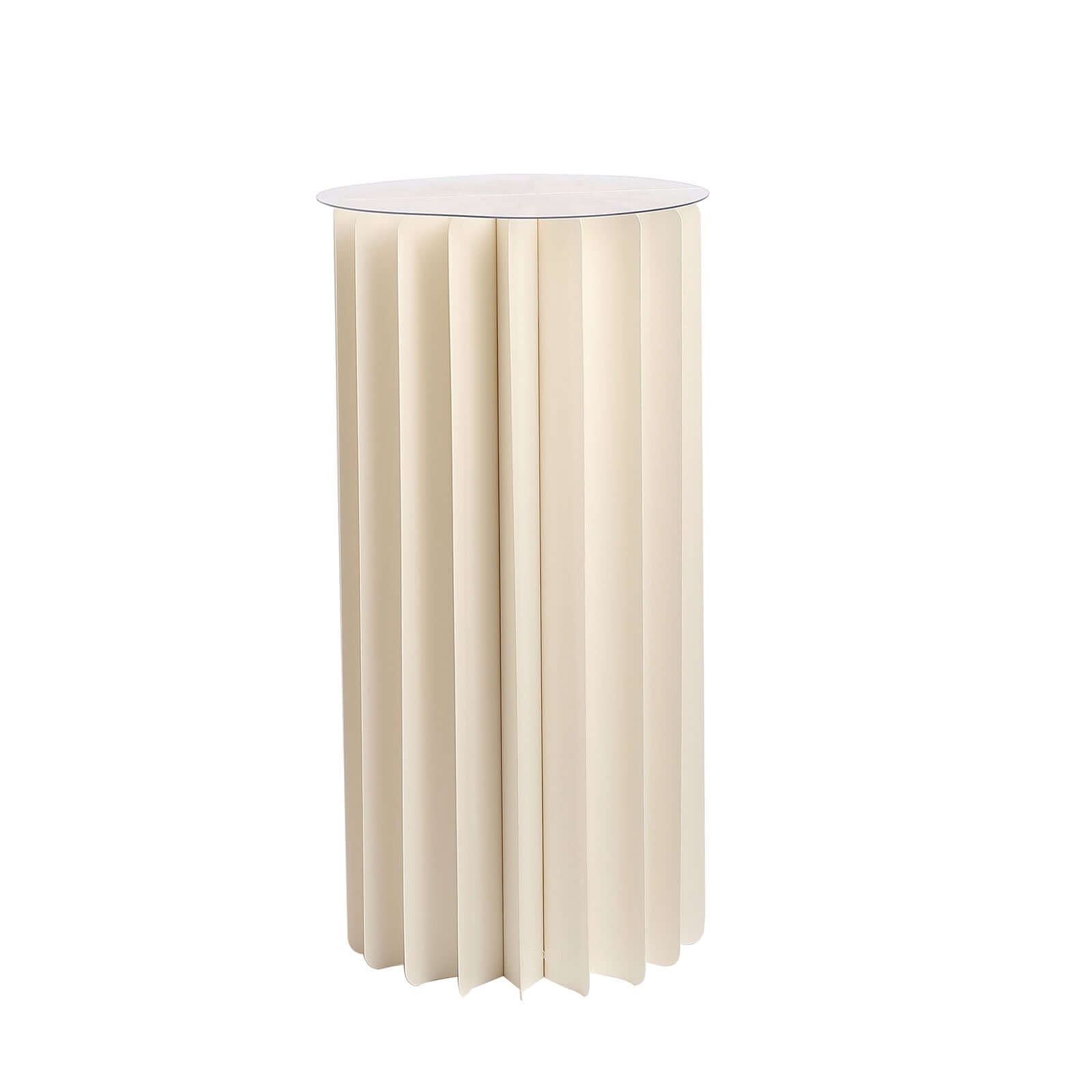 Hot Sale! 24-Inch Ivory Cylinder Display Column Stand with PVC Top Plate for Events