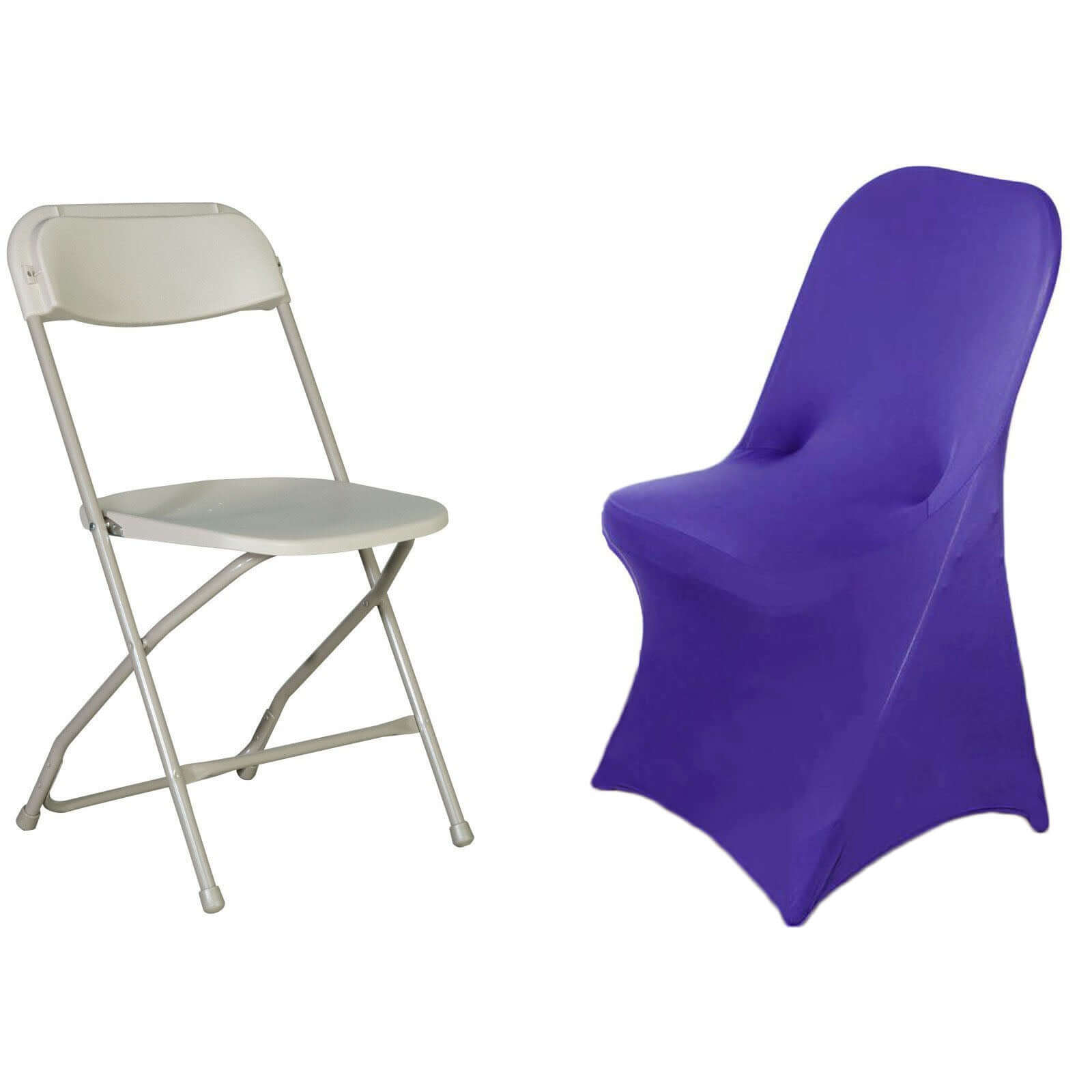 Purple Reusable & Wrinkle-Resistant 160GSM Spandex Stretch Chair Cover for Folding Chairs