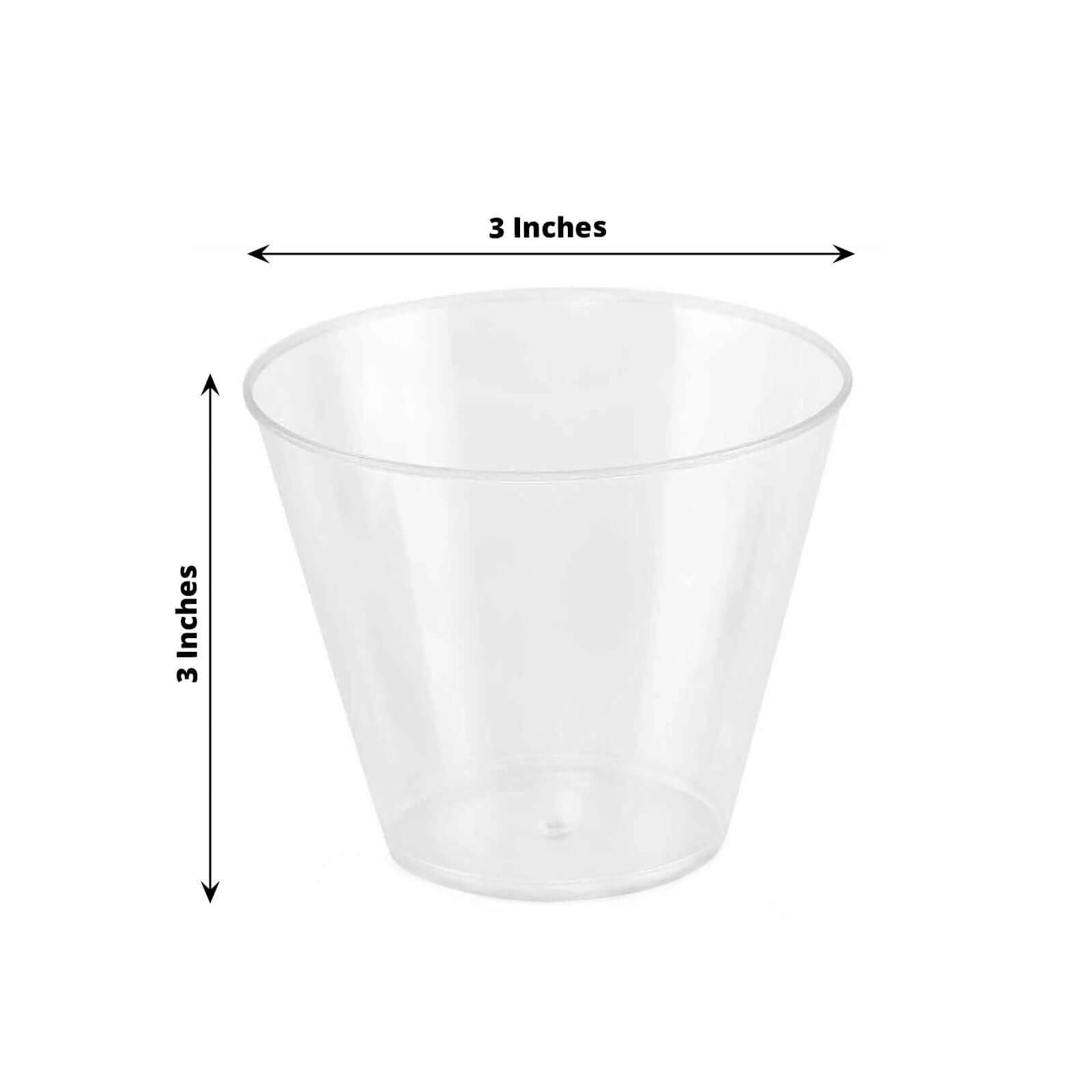 25-Piece Set of 9oz Clear Hard Plastic Disposable Party Tumblers