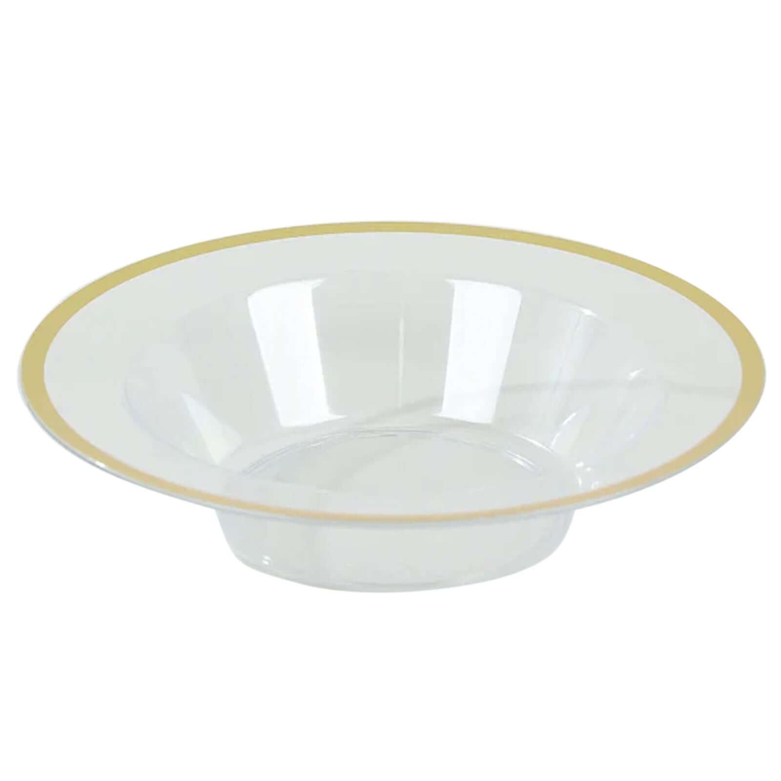 Hot Deal! 20-Pack Disposable 12oz Clear Plastic Dessert & Salad Bowls with Gold Rim