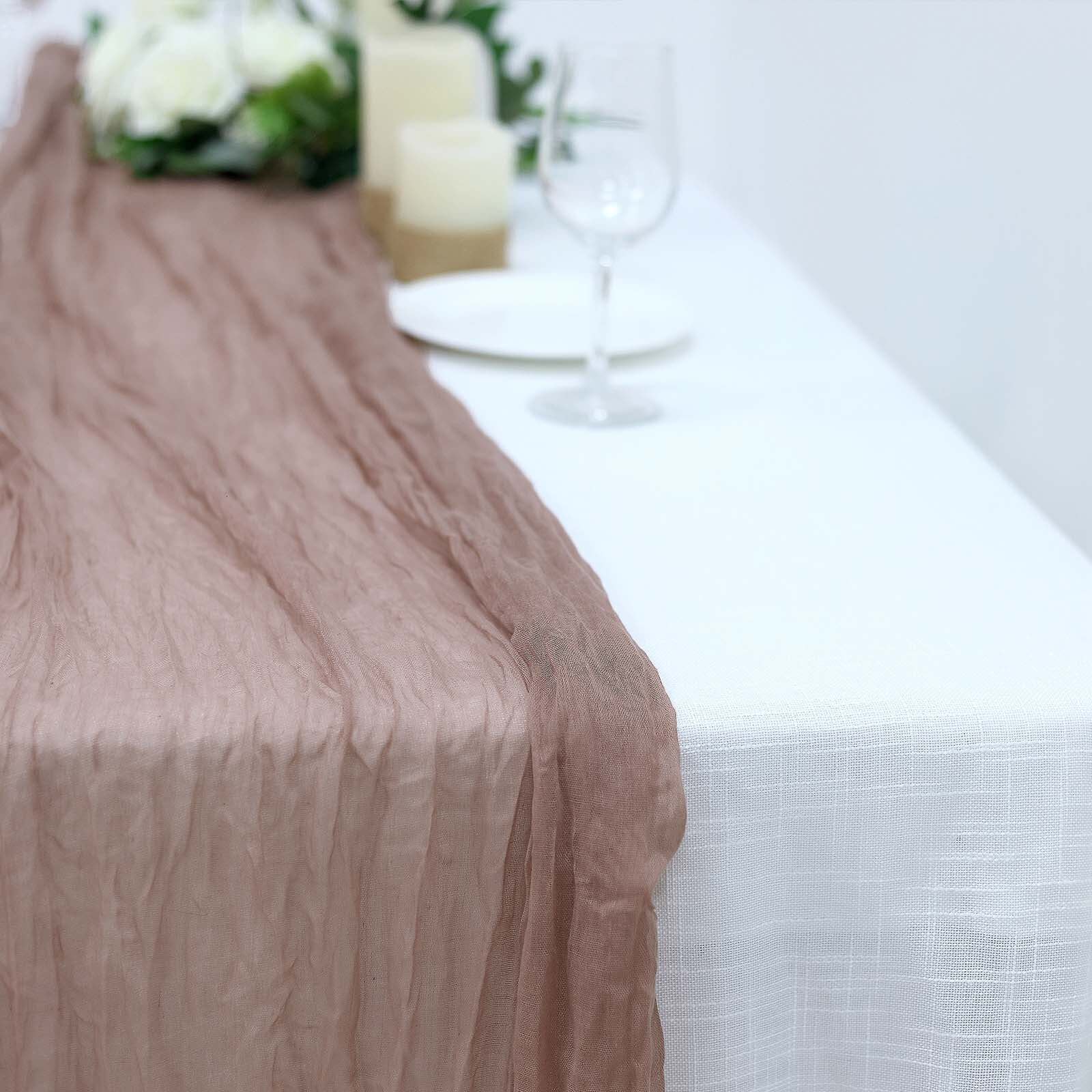 Get This Rustic Boho Style 10ft Dusty Rose Gauze Cheesecloth Table Runner