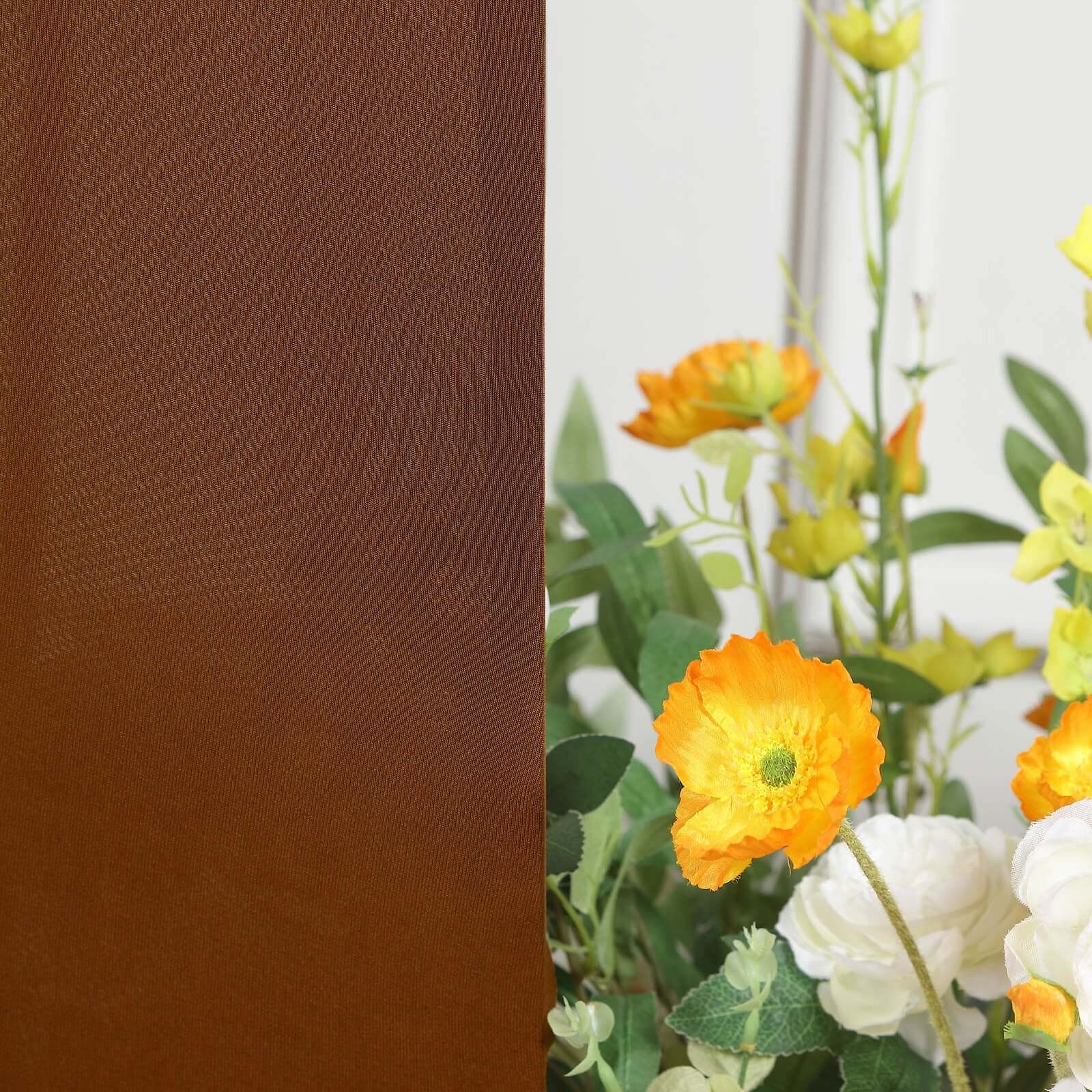 6ft Double - sided Cinnamon Brown Spandex Fitted Cover for Round Top Wedding Arch