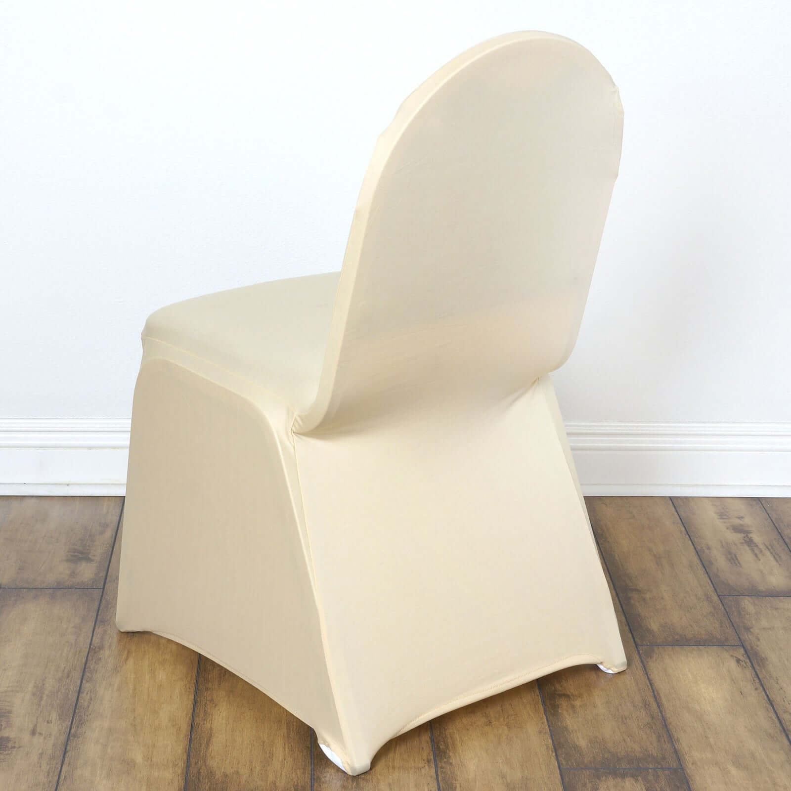 Champagne Spandex Chair Cover for Banquet Chairs - Stretch 160GSM Fabric Slip-On