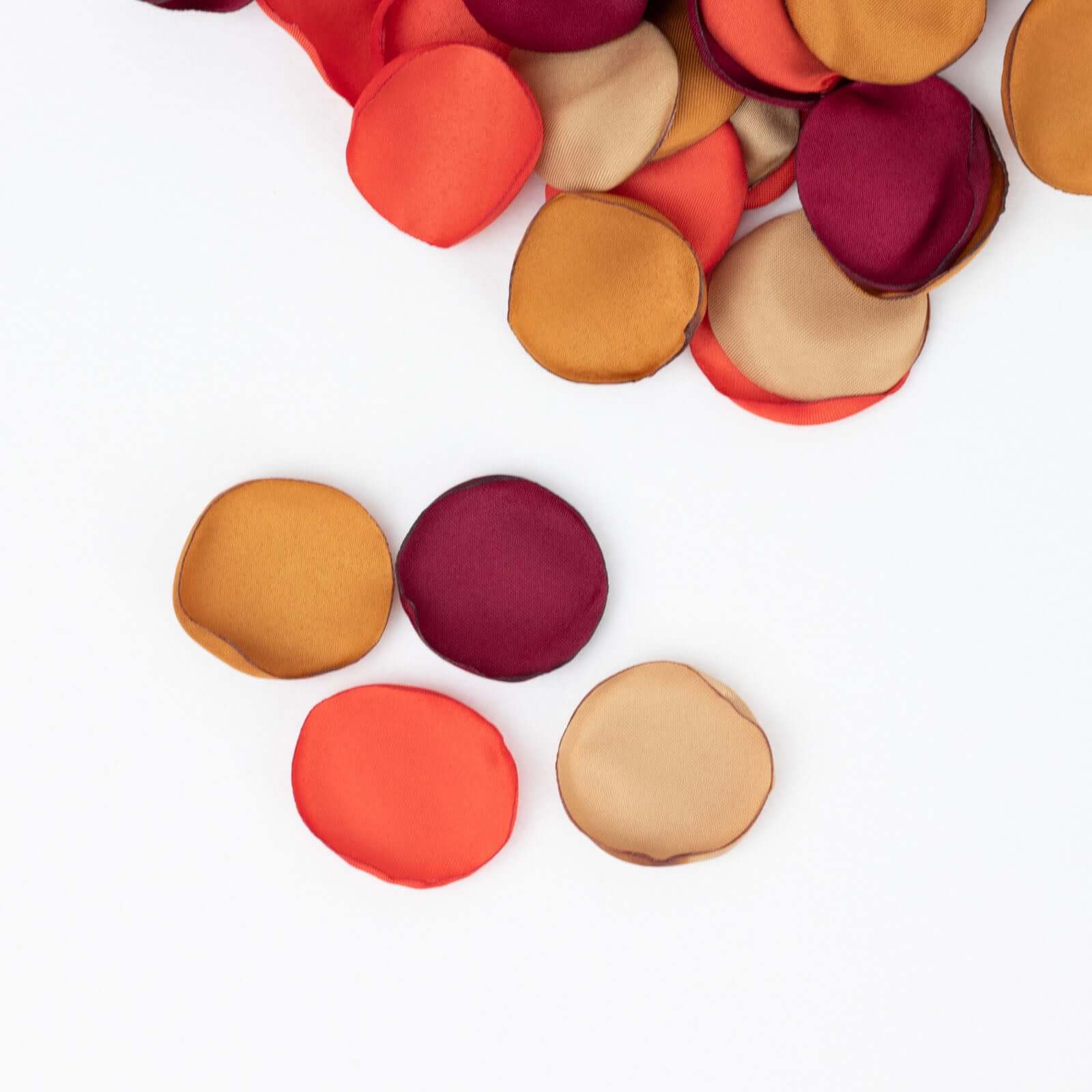 400-Piece Matte Silk Round Rose Petal Confetti in Terracotta Mix for Event Decor