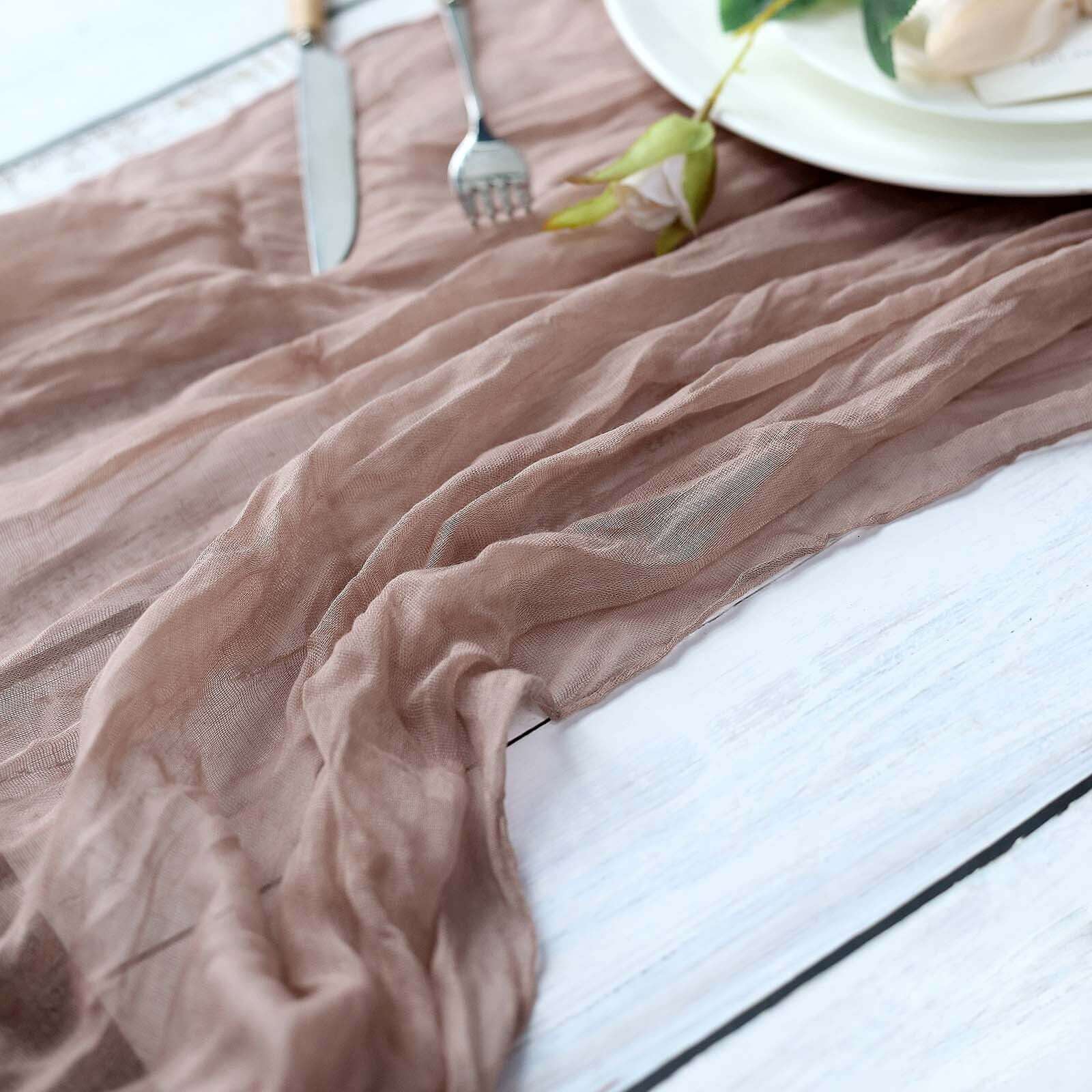Get This Rustic Boho Style 10ft Dusty Rose Gauze Cheesecloth Table Runner