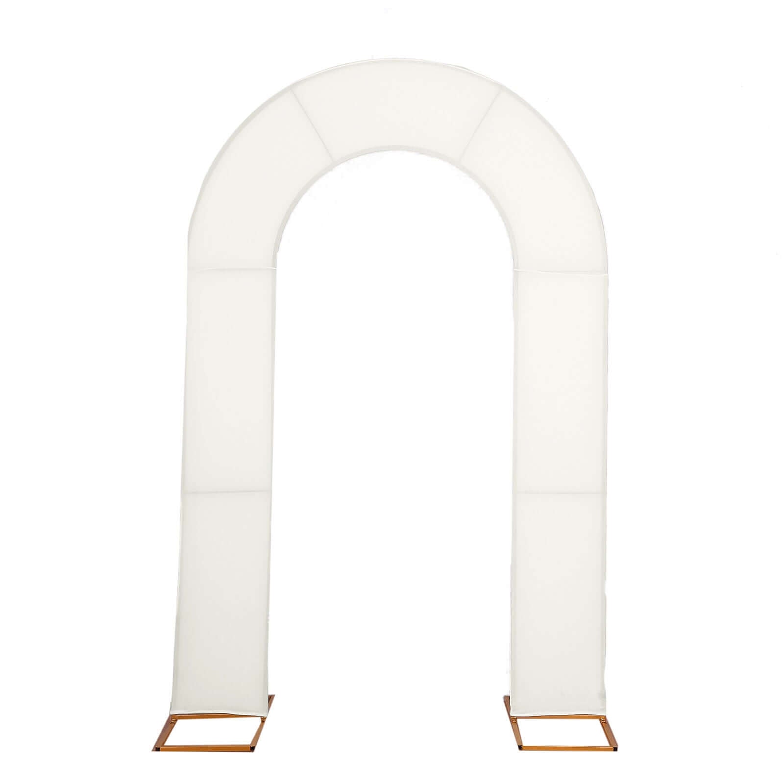 Premium 8ft Ivory Spandex U-Shaped Wedding Arch Cover - Double-Sided Slipcover
