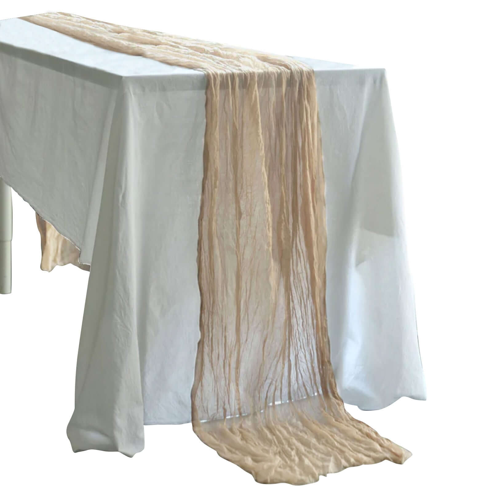 Hot! 10ft Beige Gauze Cheesecloth Table Runner - Rustic Boho Style