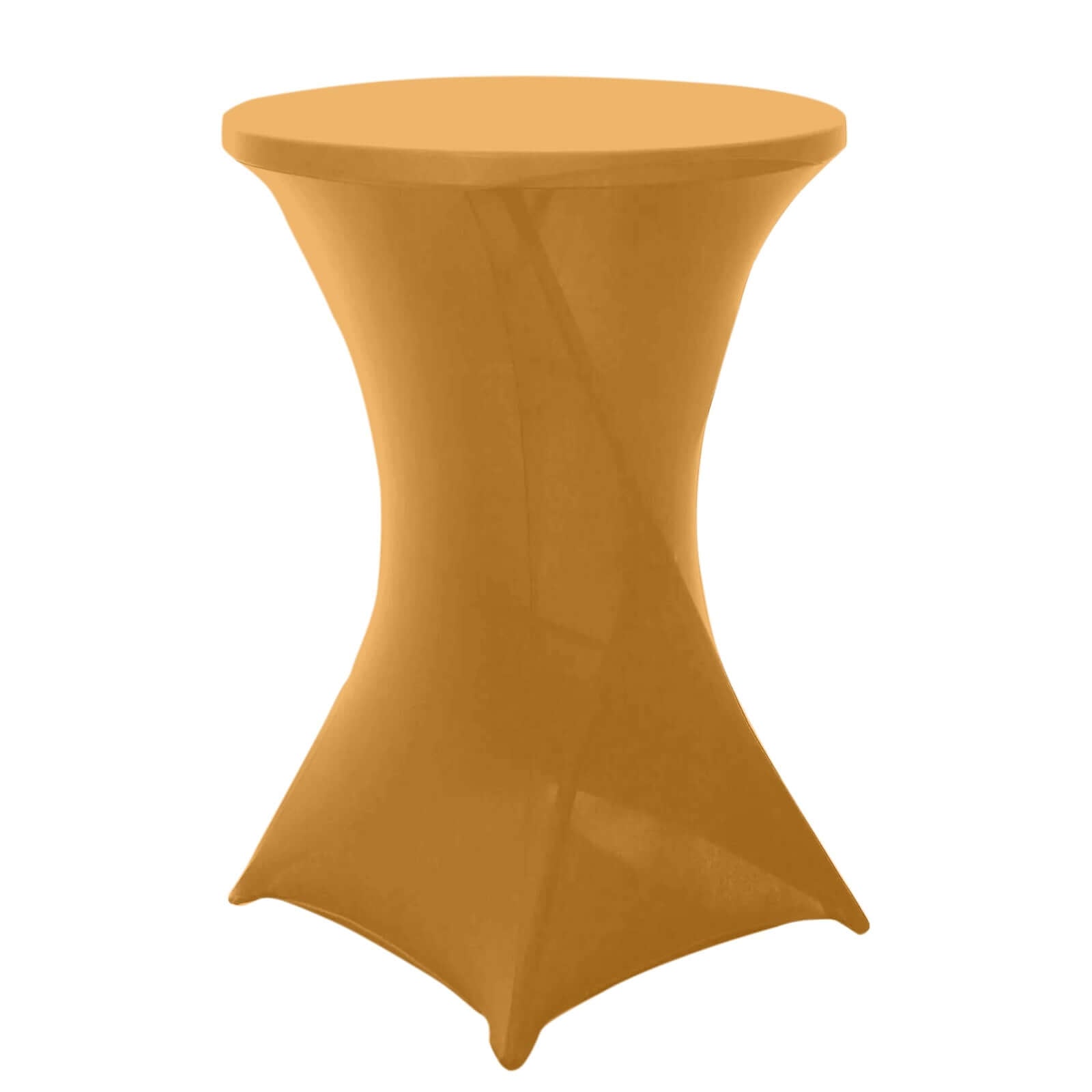Gold Stretch Spandex Cocktail Table Cover (24 - 32 Dia) for Stylish Events
