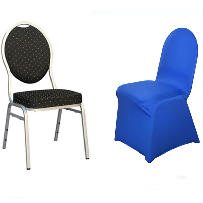 Royal Blue Spandex Banquet Chair Cover - Stretch 160GSM Fabric, Perfect Fit!